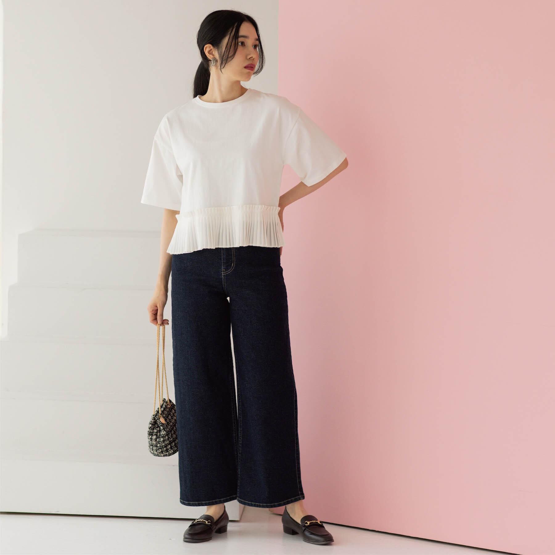 OPAQUE.CLIP「ストレッチバギーデニム【洗濯機洗い可】《SS～LL》」|デニム|