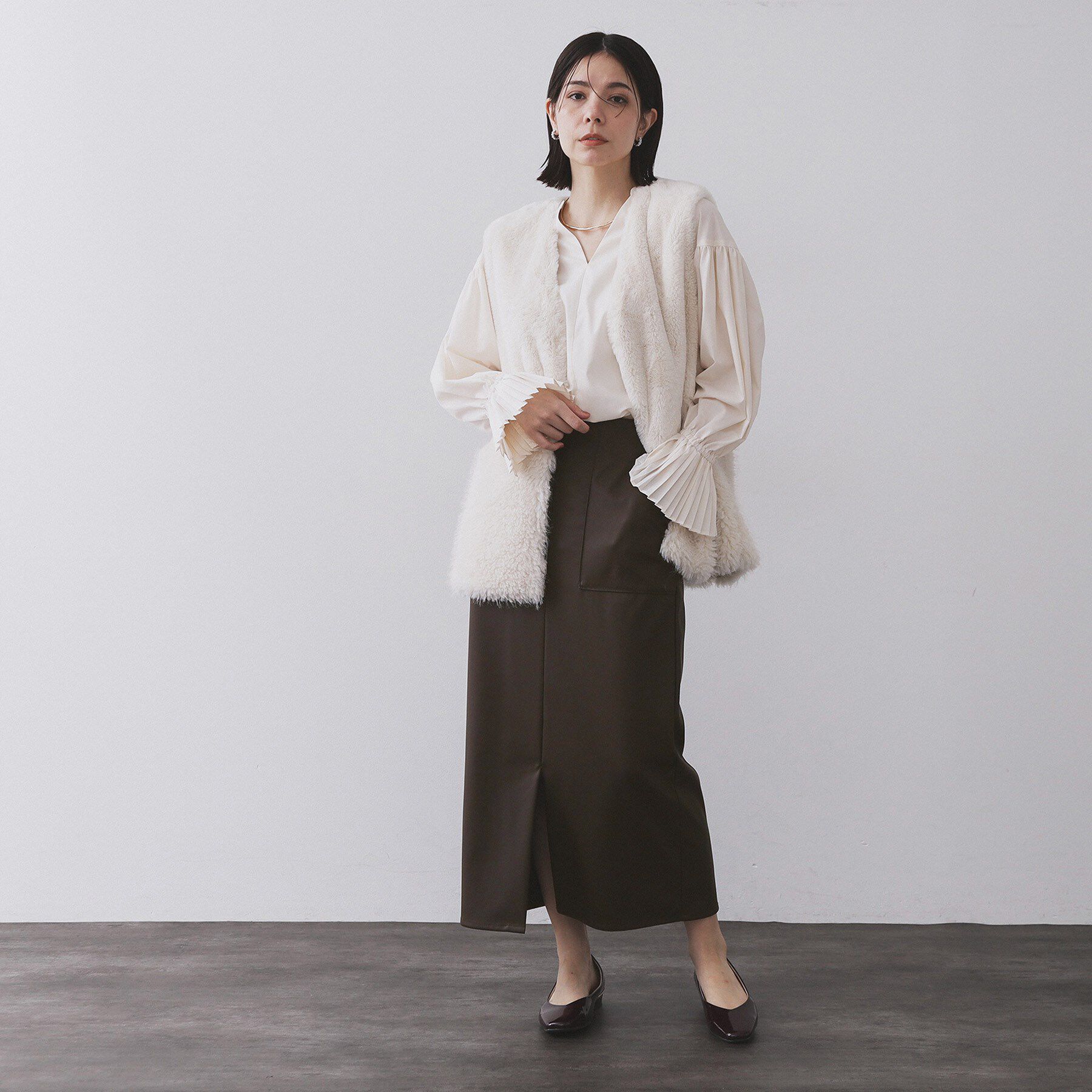 OPAQUE.CLIP「ストレッチダブルポケットタイトスカート【洗える】」|スカート|