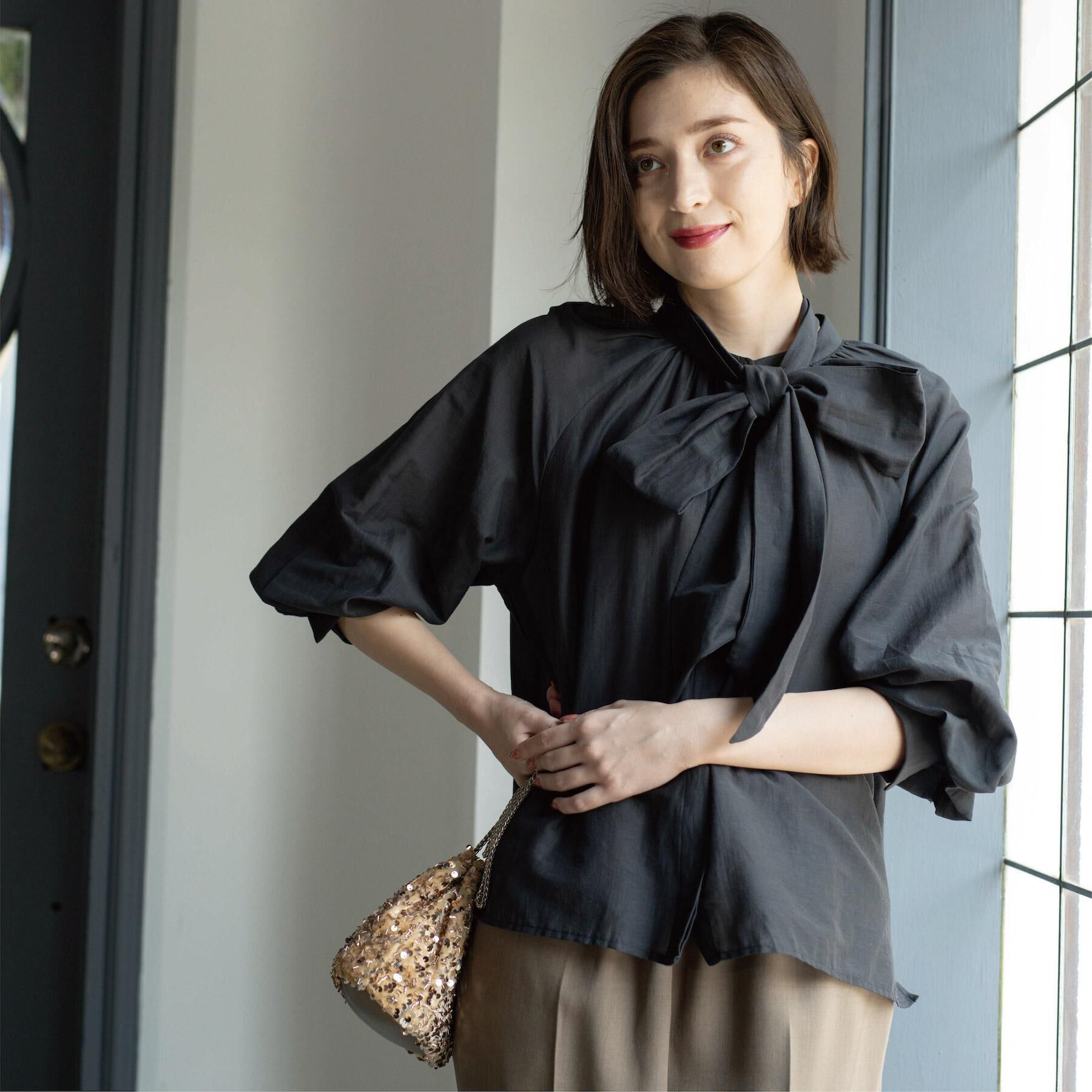 OPAQUE.CLIP「2WAYシアーボウタイブラウス【洗濯機洗い可】」|シャツ・ブラウス|