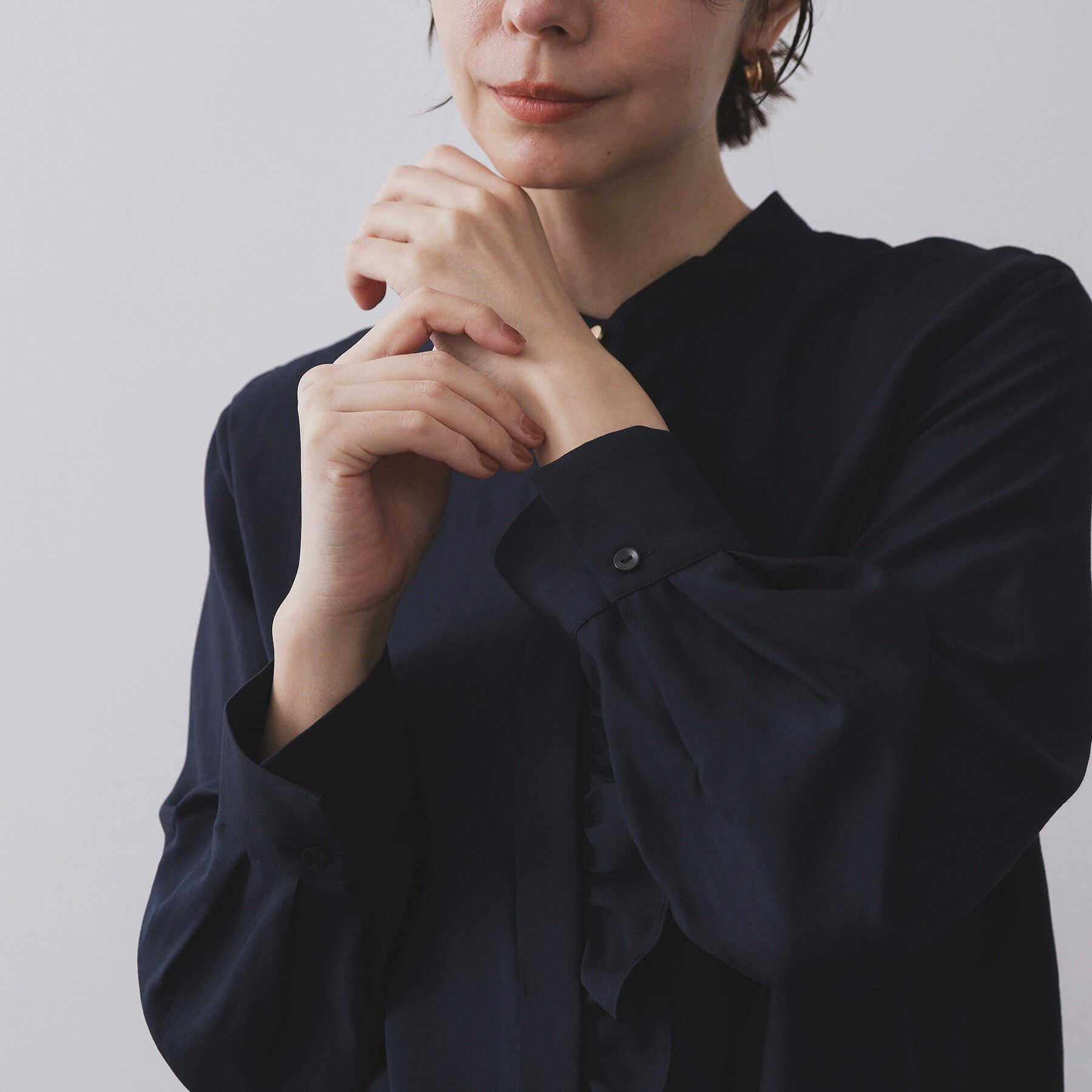 OPAQUE.CLIP「フロントフリルブラウス【洗濯機OK】」|シャツ・ブラウス|