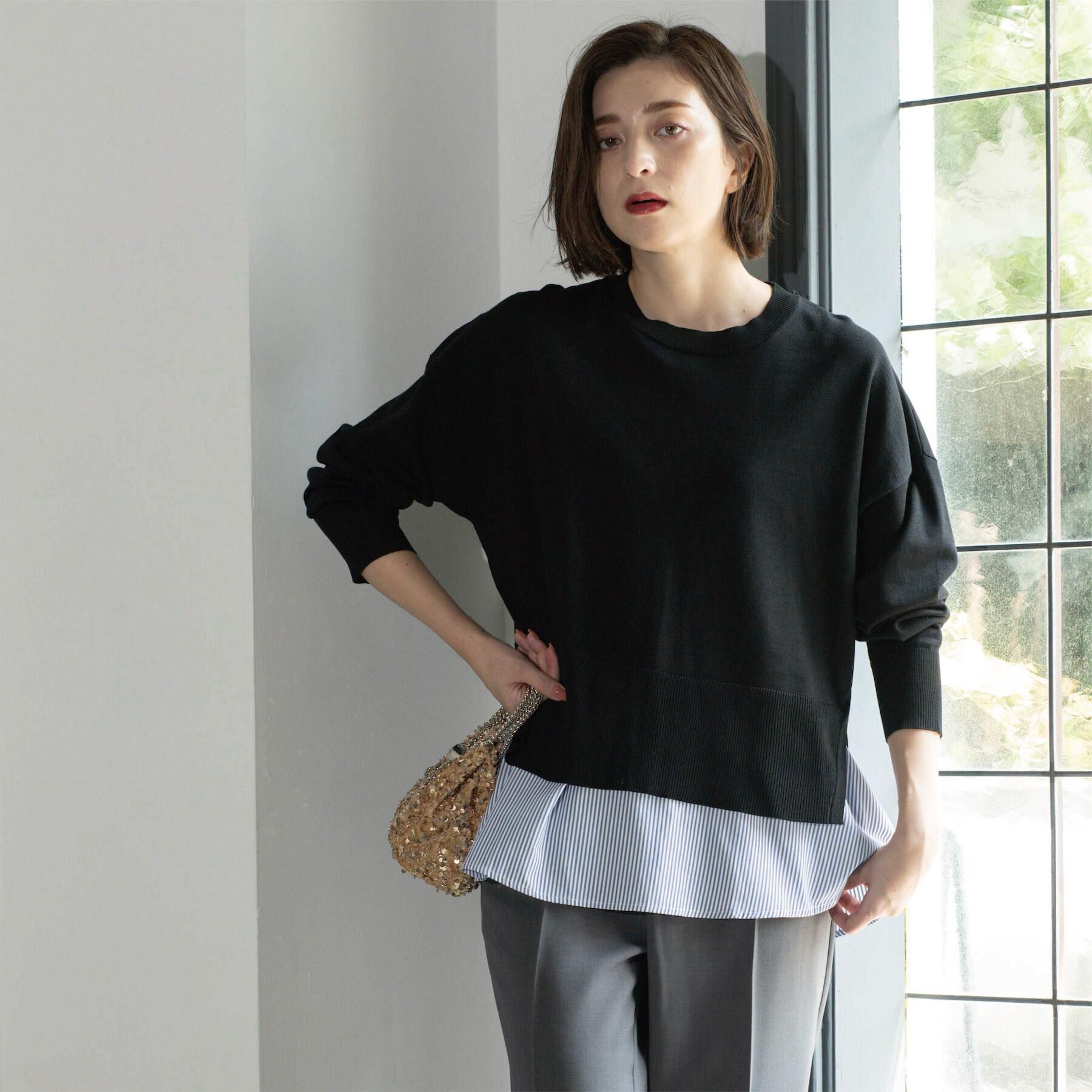 OPAQUE.CLIP「《ツインセット》リラクシーサイドスリットニット&times;ドッキングタンク【洗濯機洗い可】」|その他|