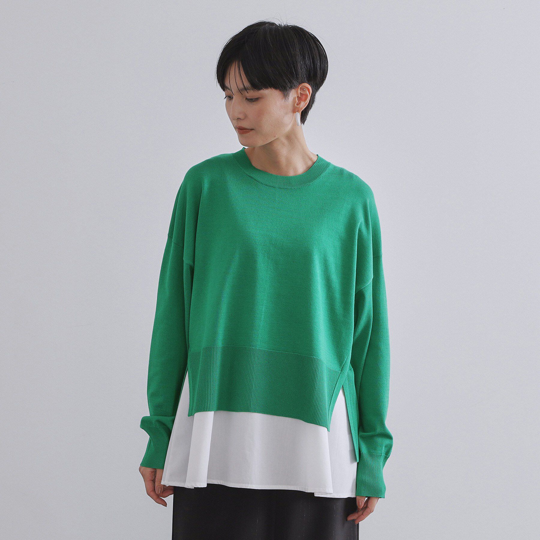 OPAQUE.CLIP「《ツインセット》リラクシーサイドスリットニット&times;ドッキングタンク【洗濯機洗い可】」|その他|