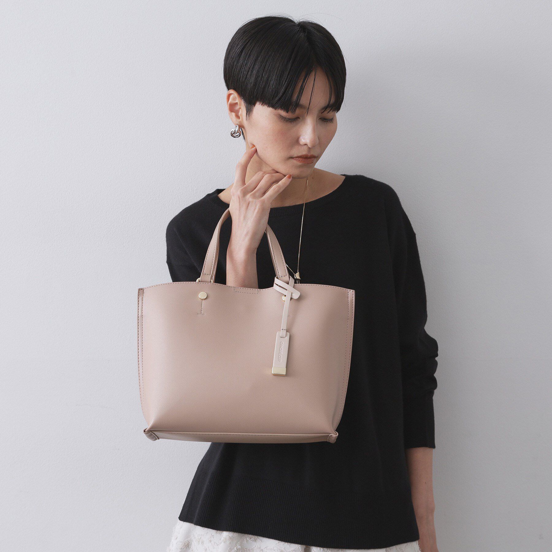 OPAQUE.CLIP「【2WAY/名品】バイカラー3層ミドルトートバッグ」|トートバッグ|