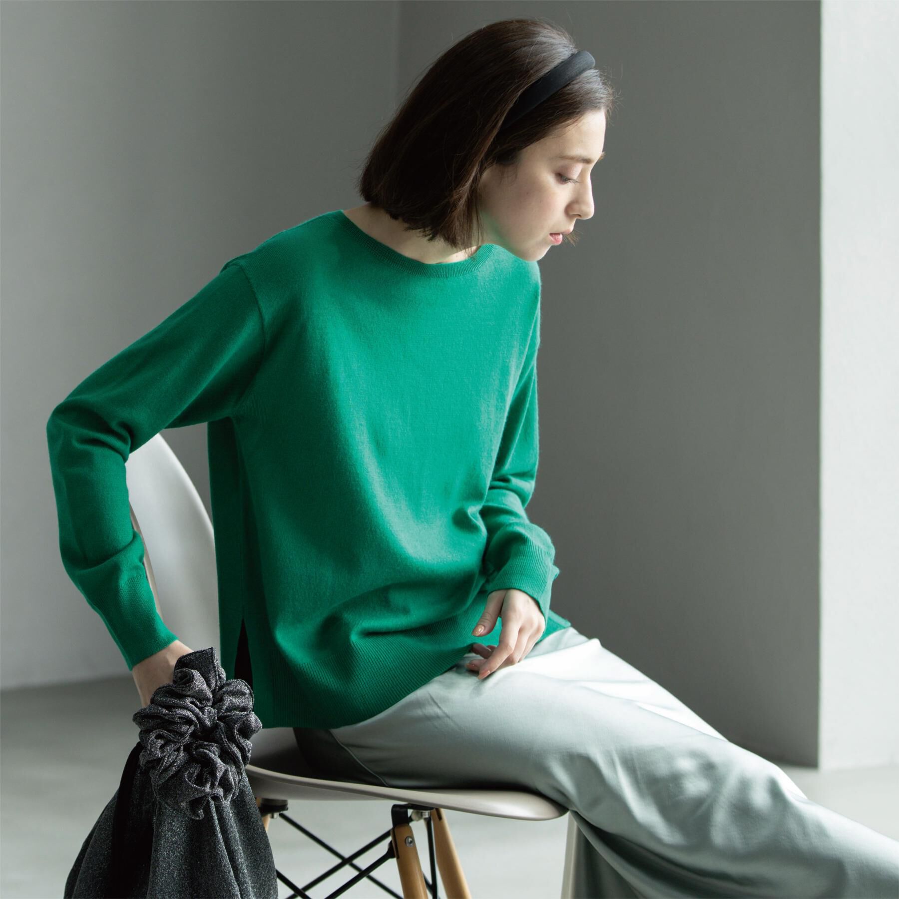 OPAQUE.CLIP「ボートネックニット/エクストラファインメリノウール【THEシリーズ/洗濯機OK】」|ニット・セーター|