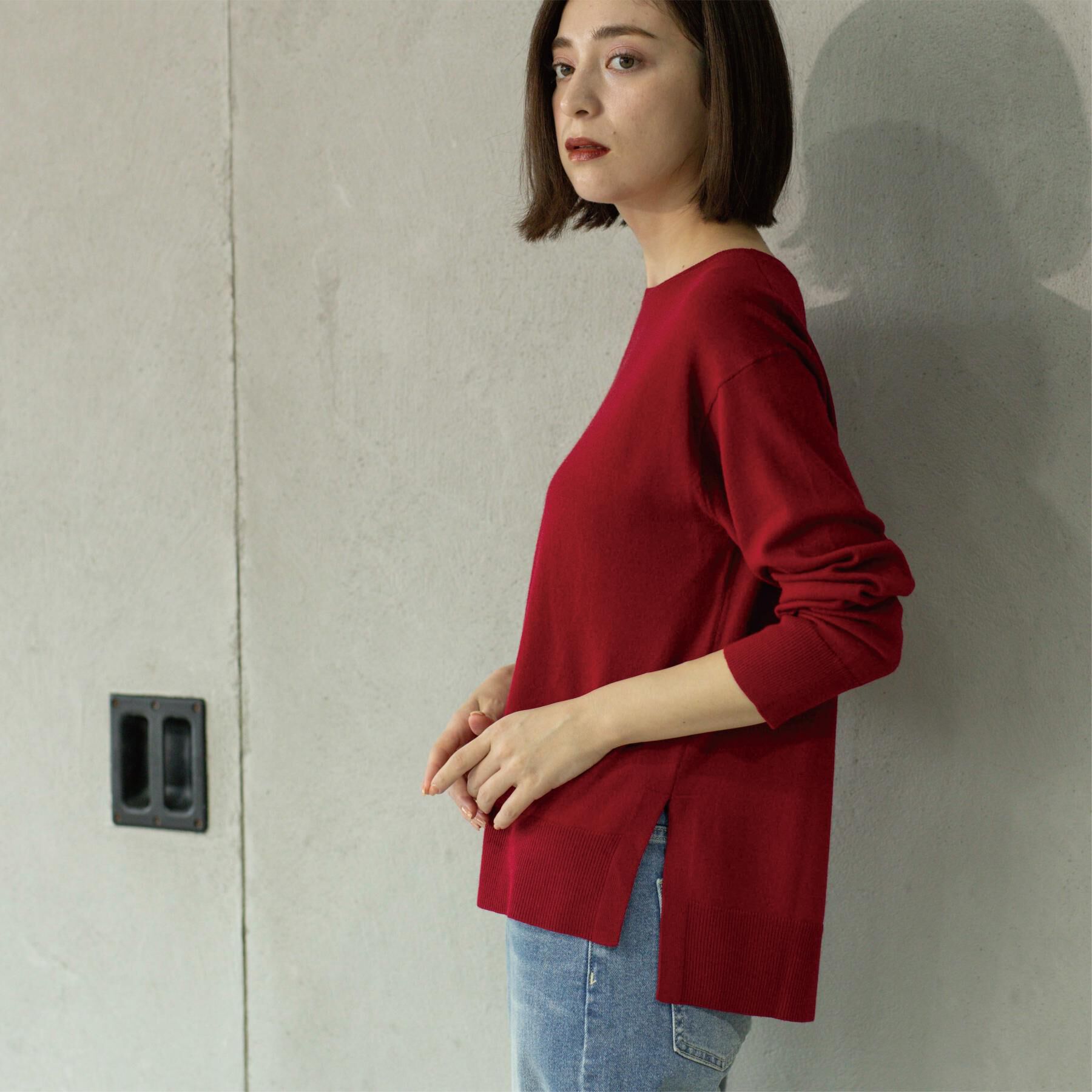 OPAQUE.CLIP「ボートネックニット/エクストラファインメリノウール【THEシリーズ/洗濯機OK】」|ニット・セーター|