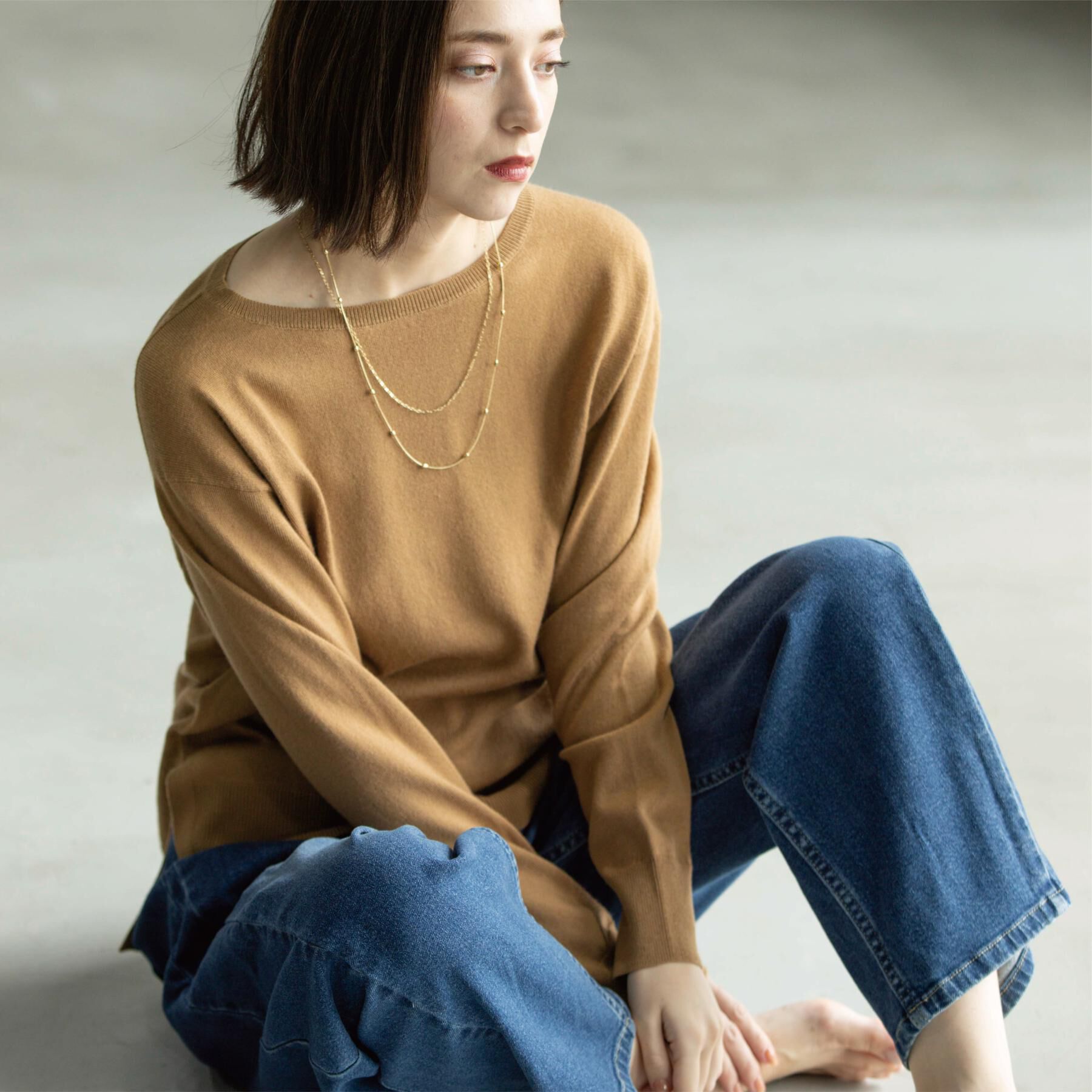 OPAQUE.CLIP「ボートネックニット/エクストラファインメリノウール【THEシリーズ/洗濯機OK】」|ニット・セーター|