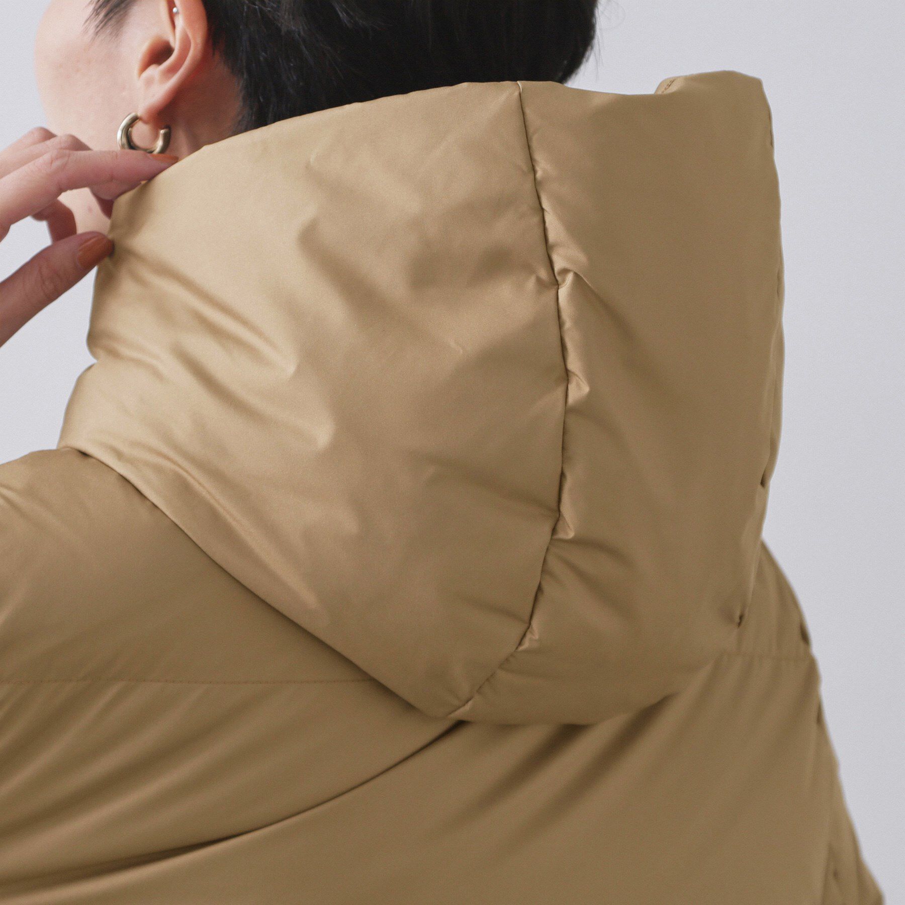 OPAQUE.CLIP「撥水フードミドルダウンコート【防風/抗菌防臭/洗濯機OK】《S～LL》」|ダウン|