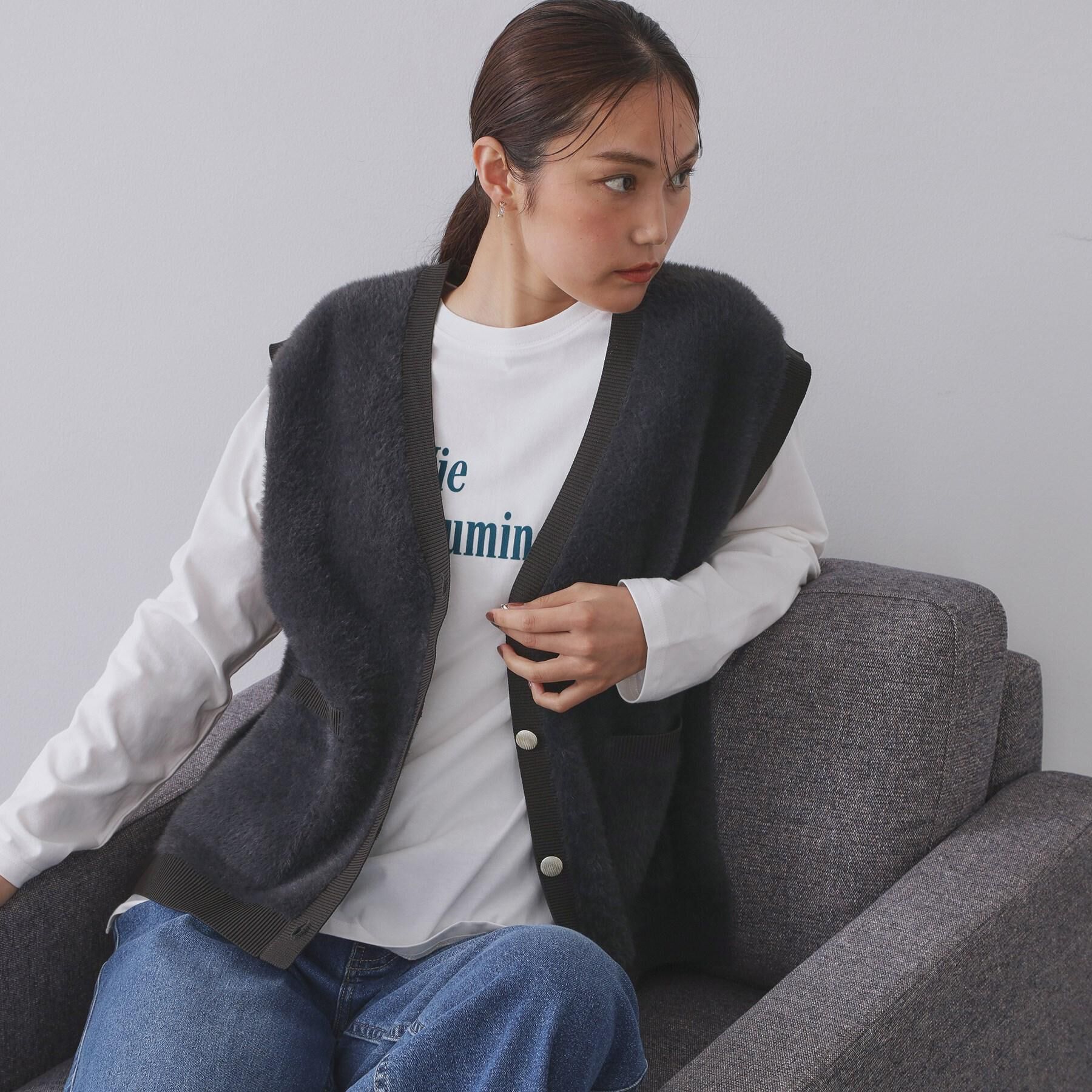 OPAQUE.CLIP「フェザーヤーンニットベスト【洗濯機OK/抗ピル】」|ニット・セーター|