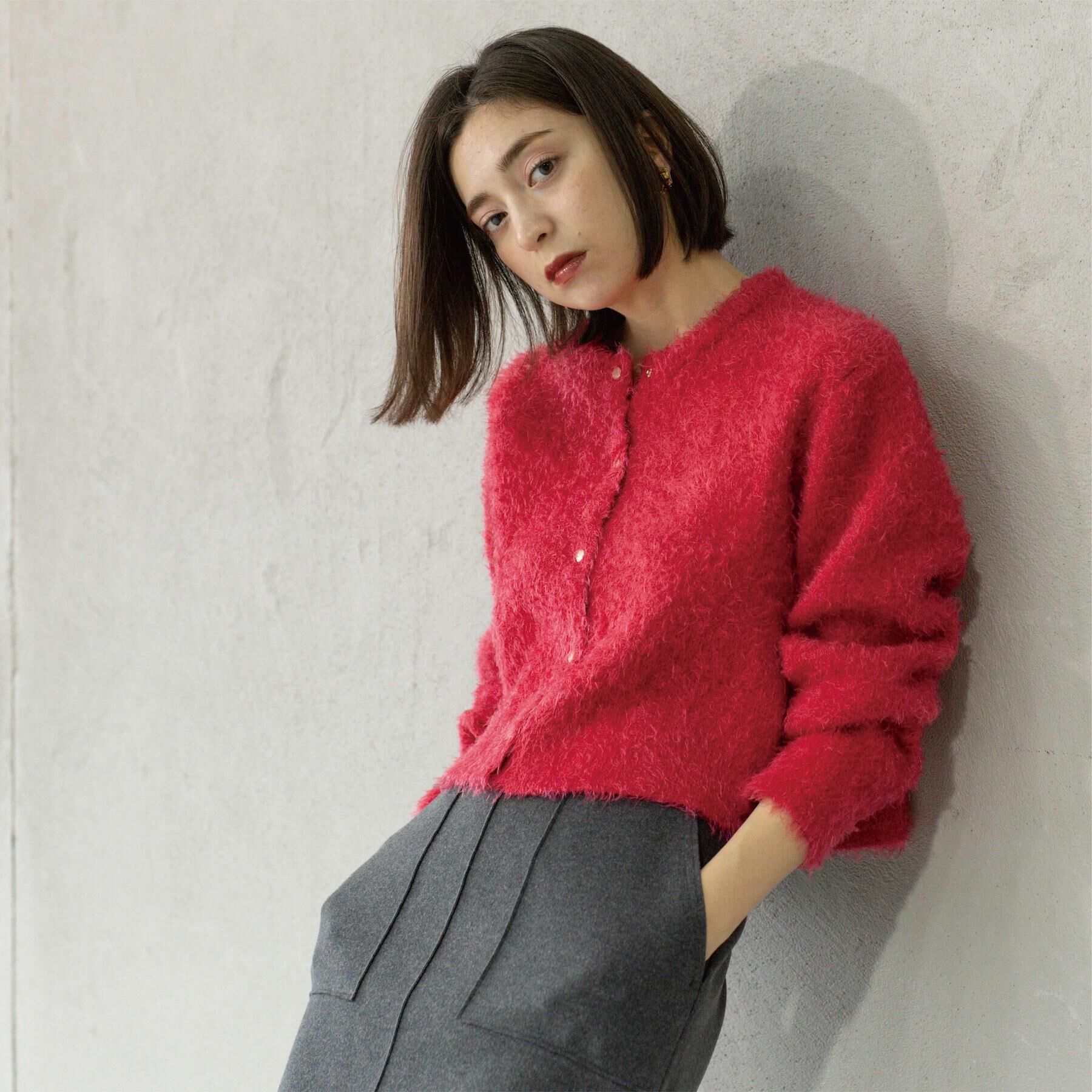 OPAQUE.CLIP「シャギーショートカーディガン【洗濯機OK】《6col》」|カーディガン|