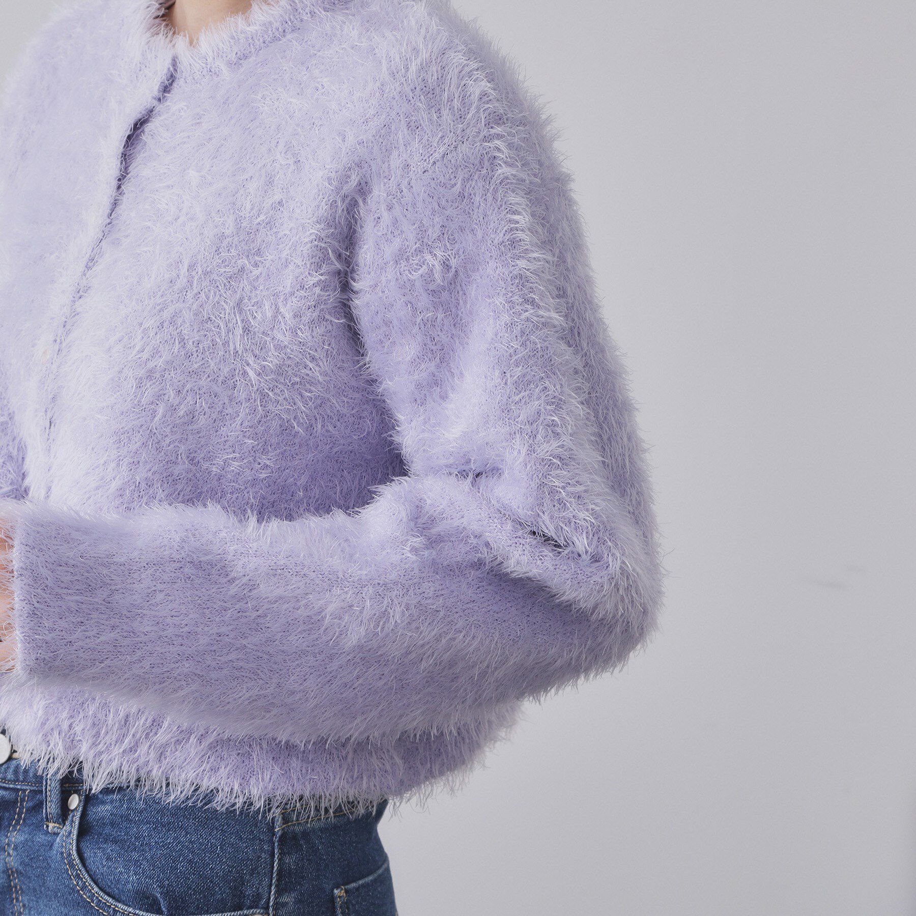 OPAQUE.CLIP「シャギーショートカーディガン【洗濯機OK】《6col》」|カーディガン|