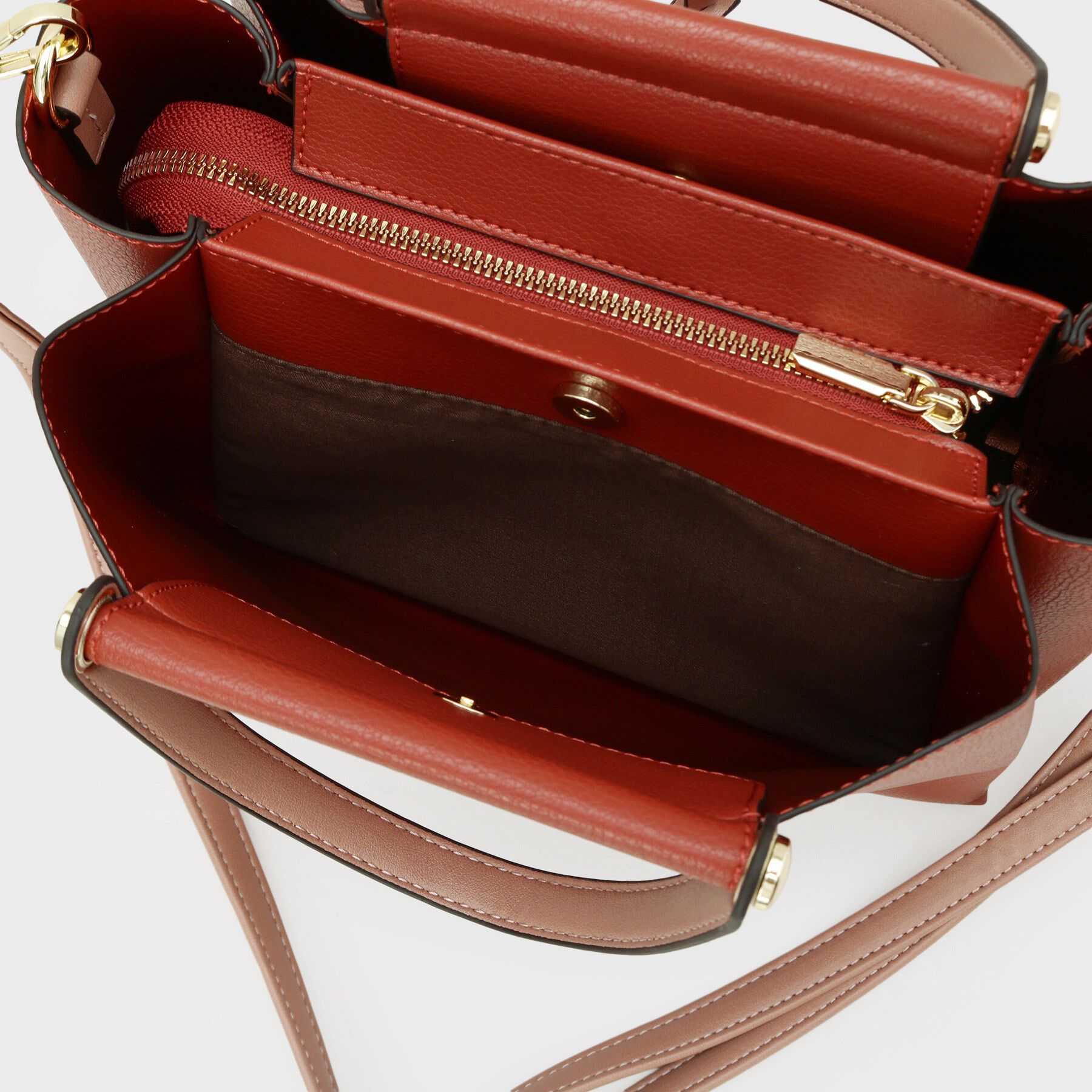 OPAQUE.CLIP「《BAILA掲載》3層仕様バイカラー合皮ミドルトートバッグ【軽量／2WAY】」|トートバッグ|