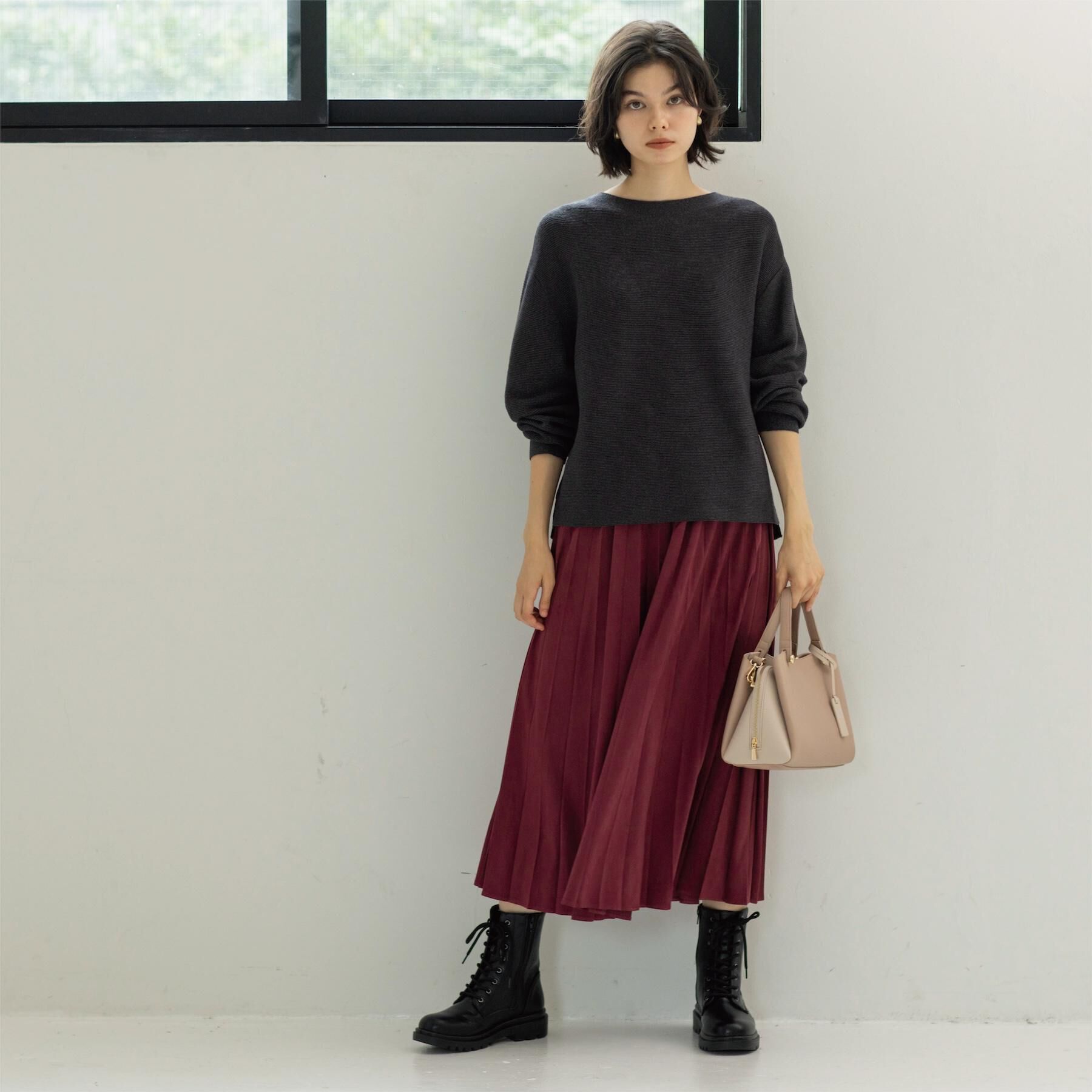 OPAQUE.CLIP「ラメガーターボートネックニット【洗濯機OK】」|ニット・セーター|