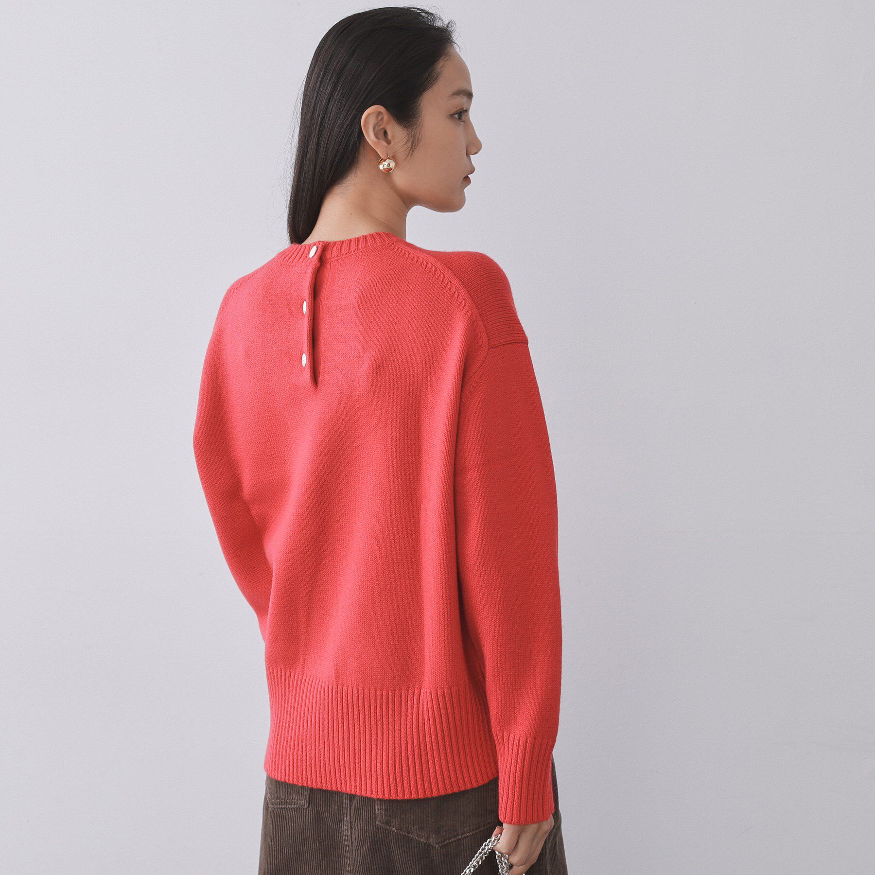 OPAQUE.CLIP「バックボタンリラクシーニット【洗濯機OK】」|ニット・セーター|