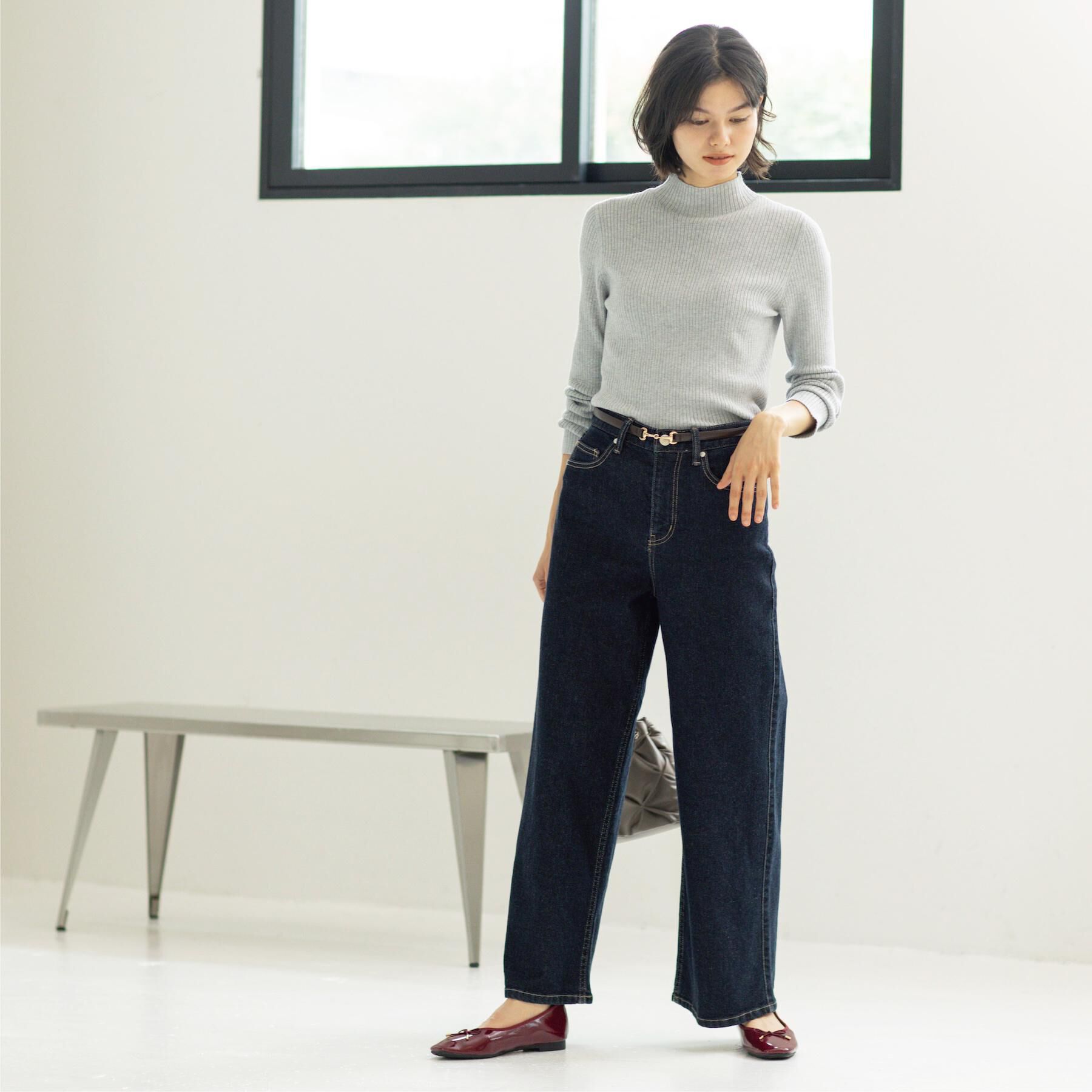 OPAQUE.CLIP「ハイネックリブニット【洗濯機OK】」|ニット・セーター|