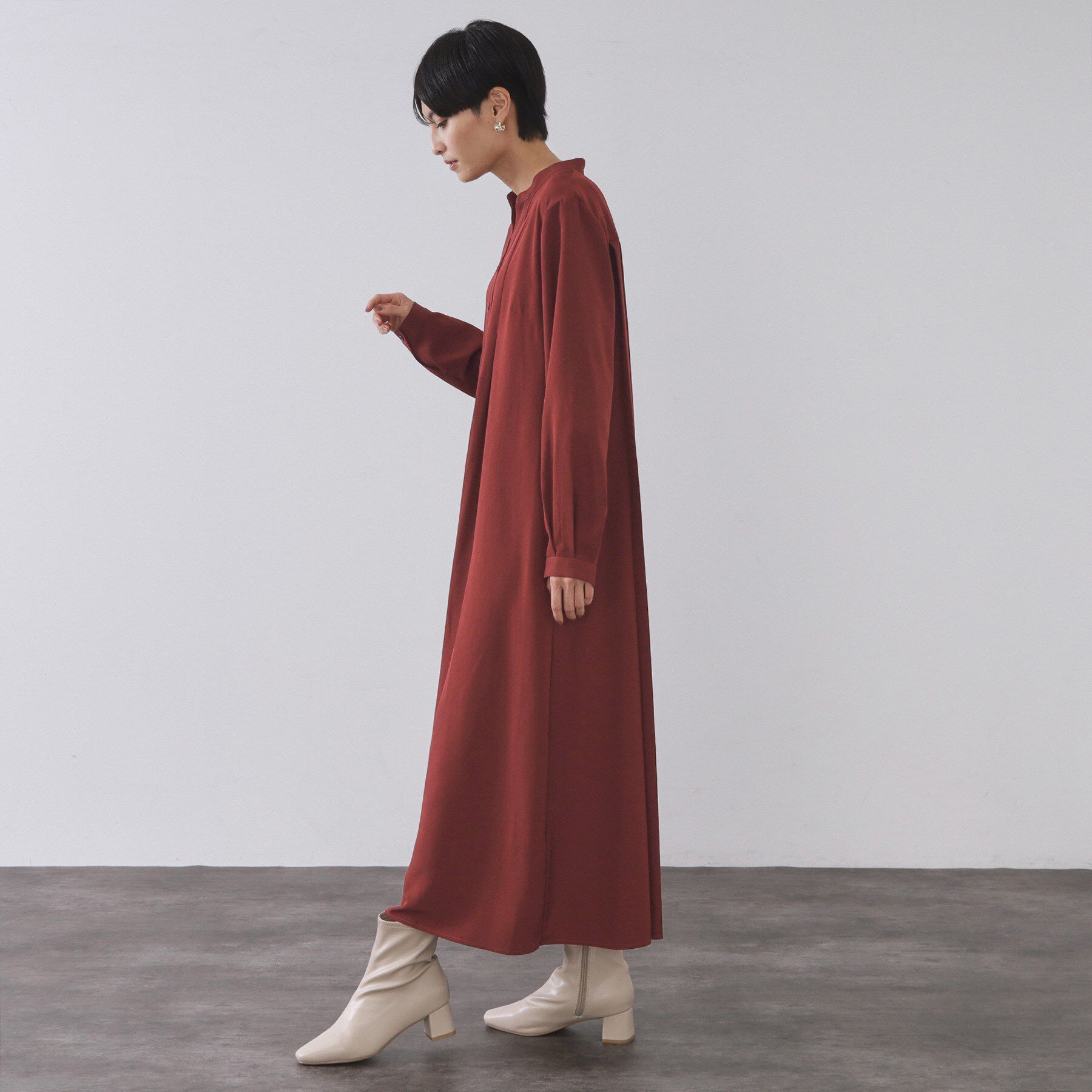 OPAQUE.CLIP「バックプリーツワンピース【洗濯機OK】」|ワンピース|