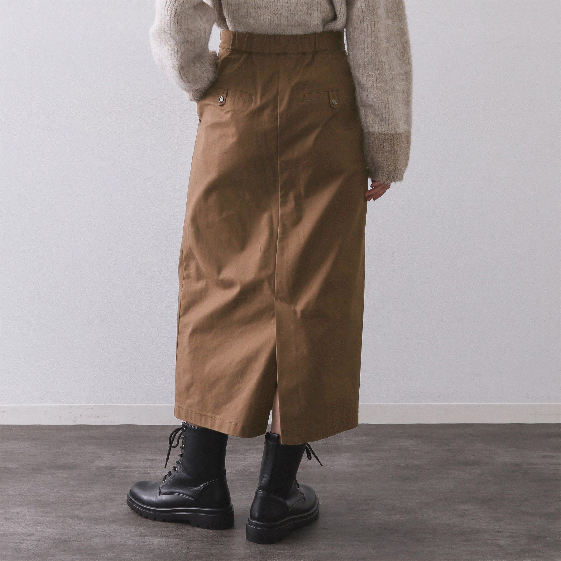 OPAQUE.CLIP「ストレッチタックナロースカート【洗濯機OK】」|スカート|