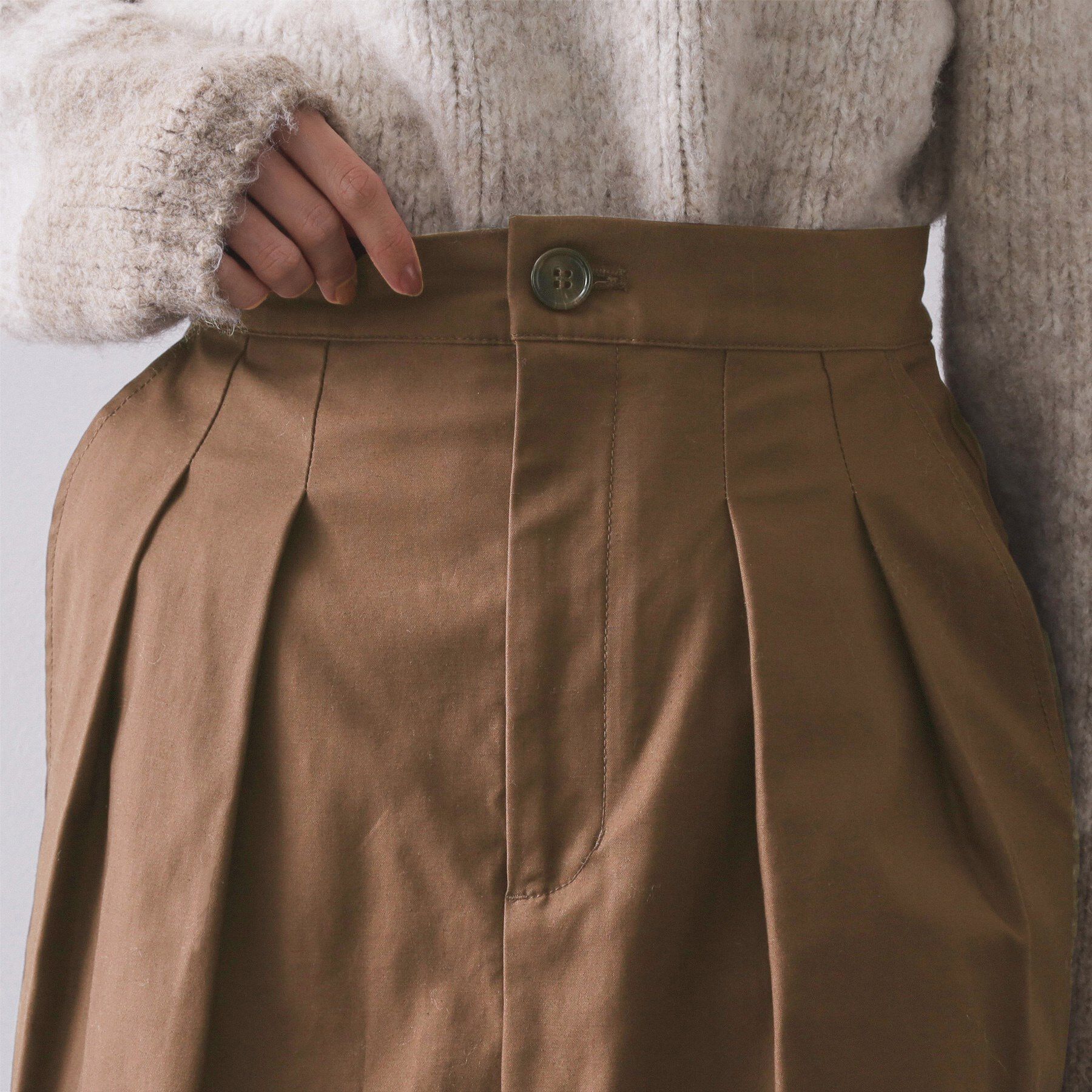 OPAQUE.CLIP「ストレッチタックナロースカート【洗濯機OK】」|スカート|