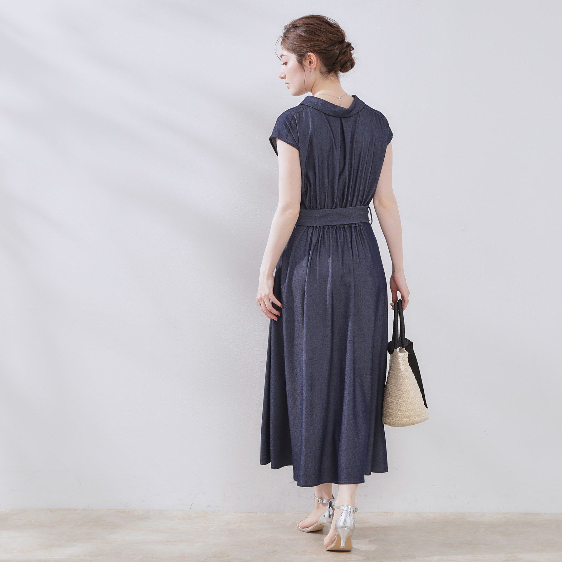 Couture broach「【美シルエット・通勤】シャンブレーシャツワンピース」|ワンピース|