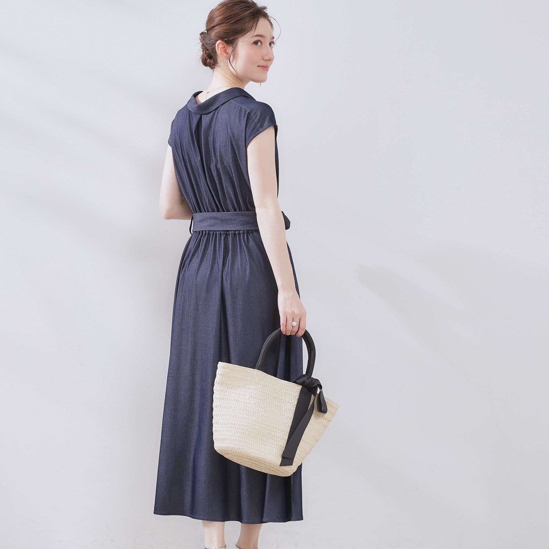 Couture broach「【美シルエット・通勤】シャンブレーシャツワンピース」|ワンピース|