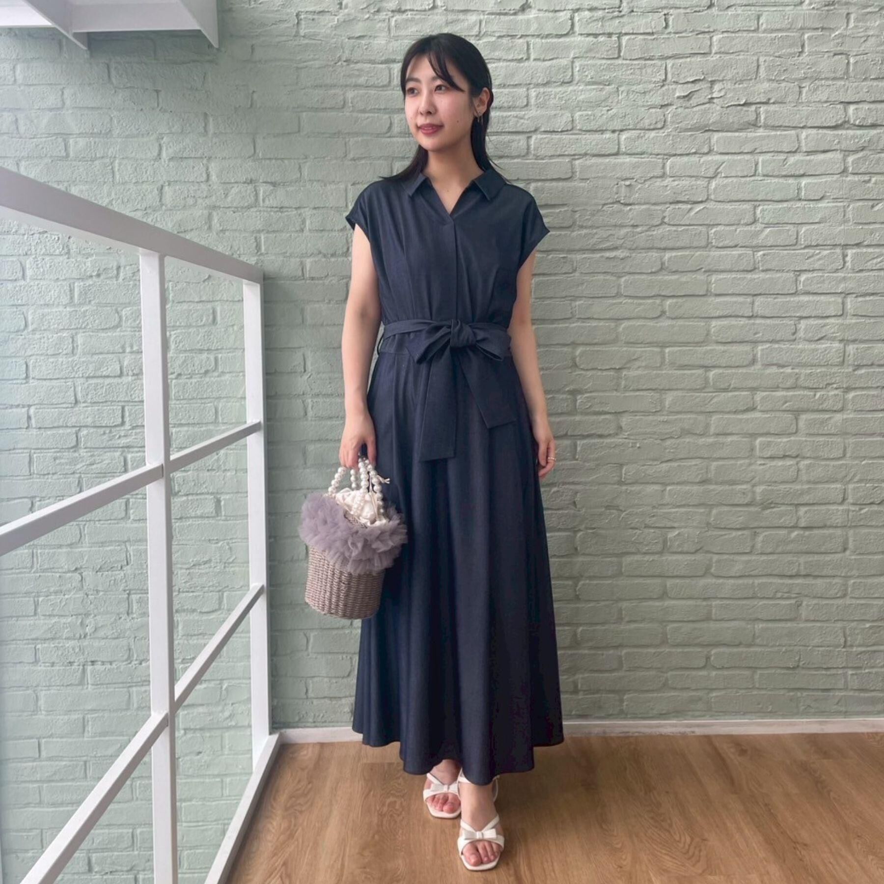 Couture broach「【美シルエット・通勤】シャンブレーシャツワンピース」|ワンピース|