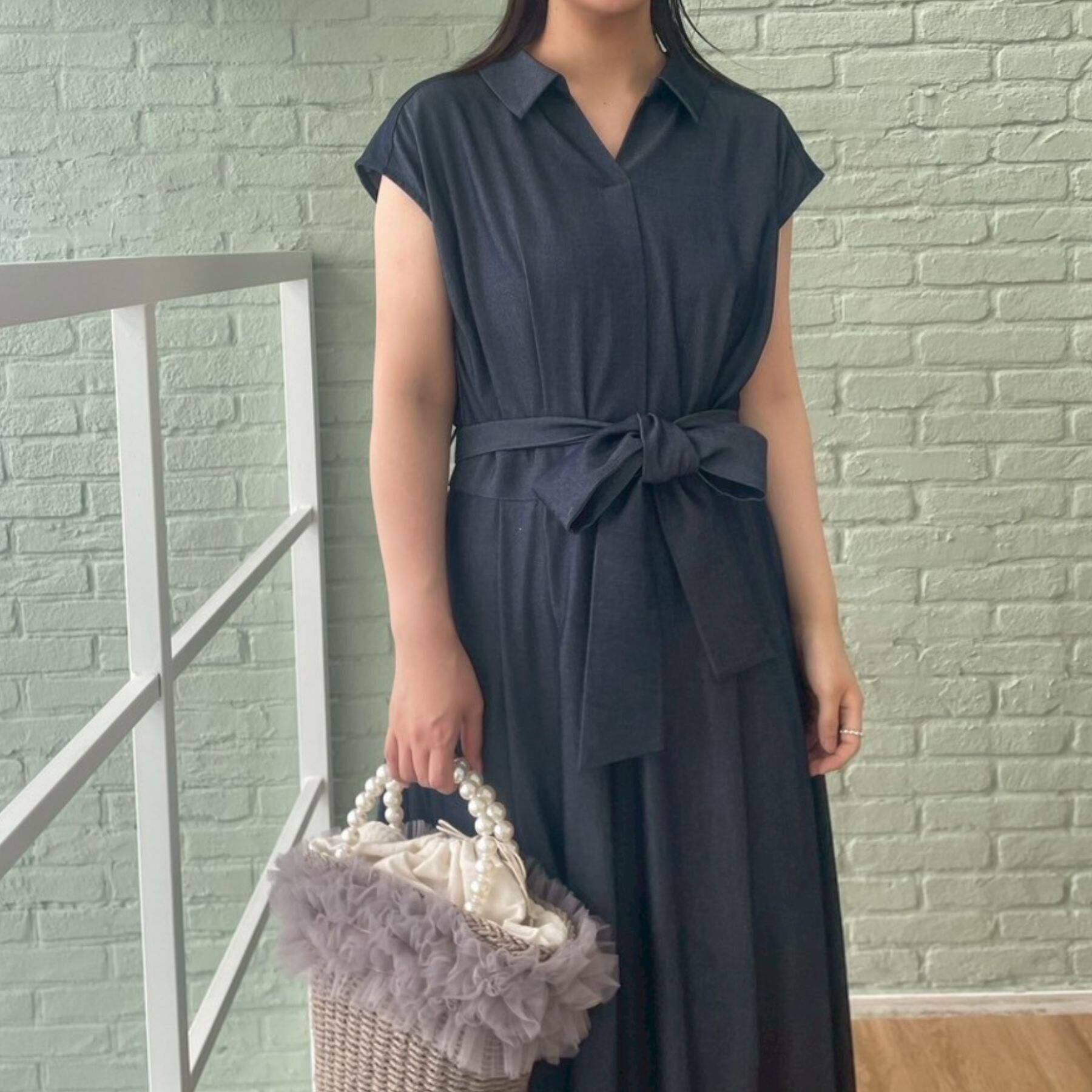 Couture broach「【美シルエット・通勤】シャンブレーシャツワンピース」|ワンピース|