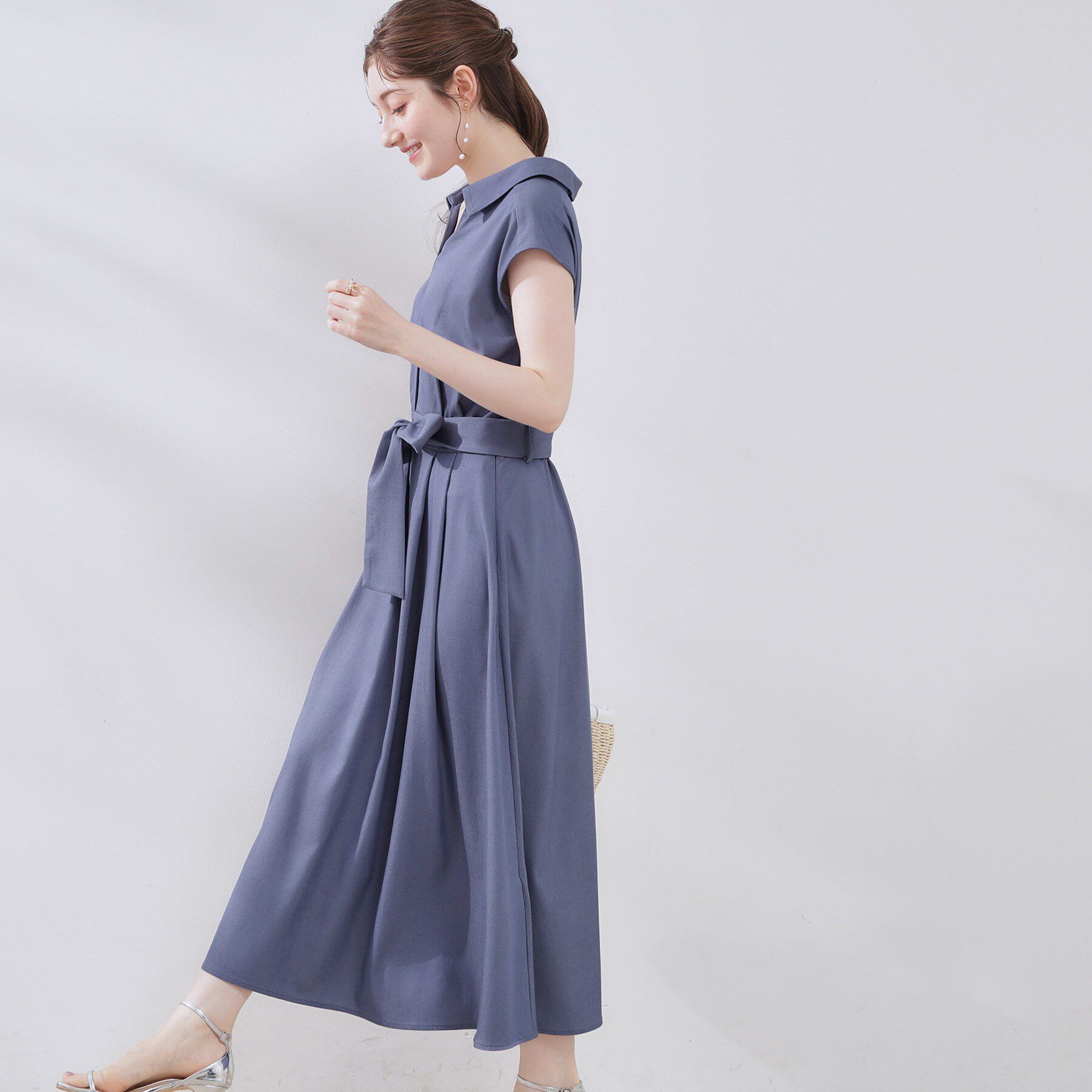 Couture broach「【美シルエット・通勤】シャンブレーシャツワンピース」|ワンピース|