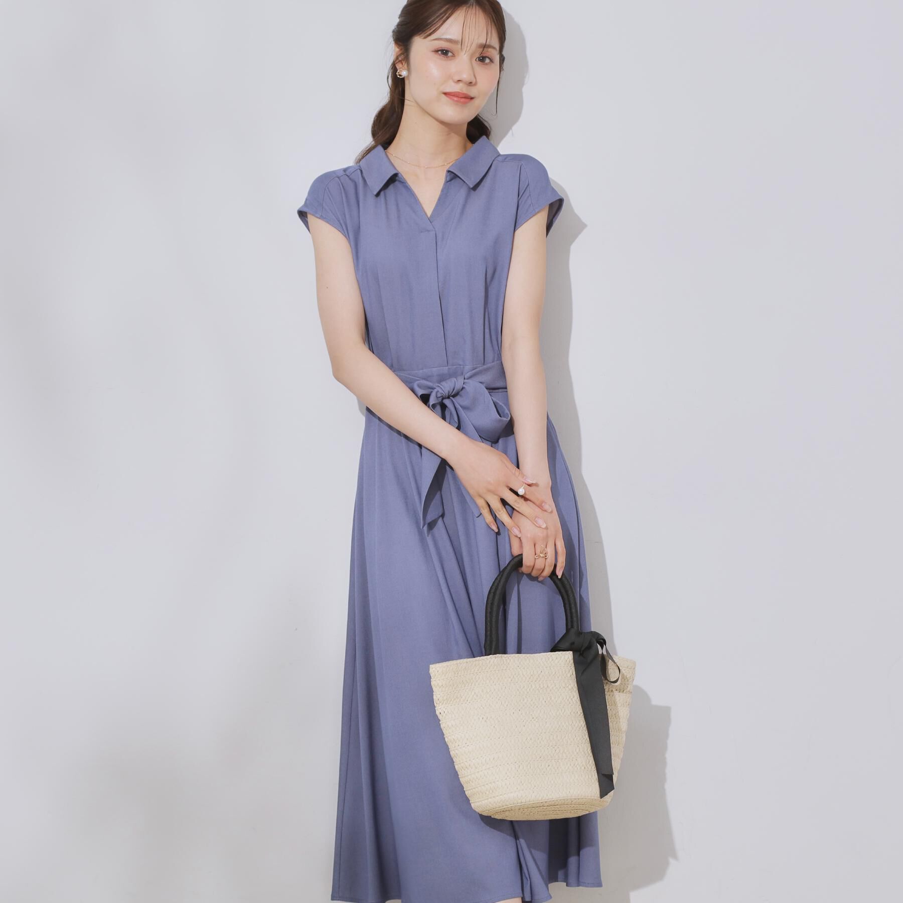 Couture broach「【美シルエット・通勤】シャンブレーシャツワンピース」|ワンピース|