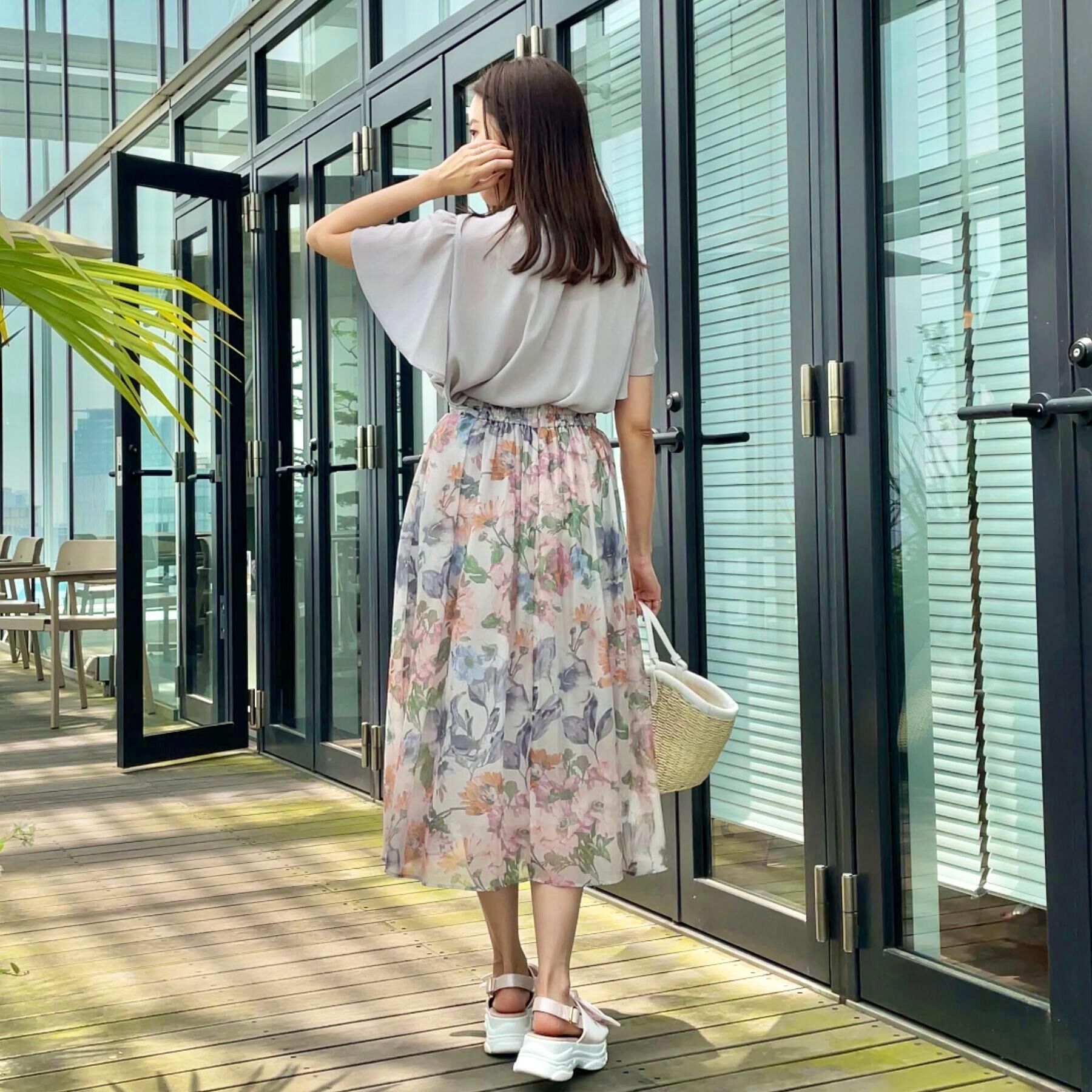 Couture broach「【キレイめ・通勤】前後2WAY楊柳フレアー袖ブラウス」|シャツ・ブラウス|