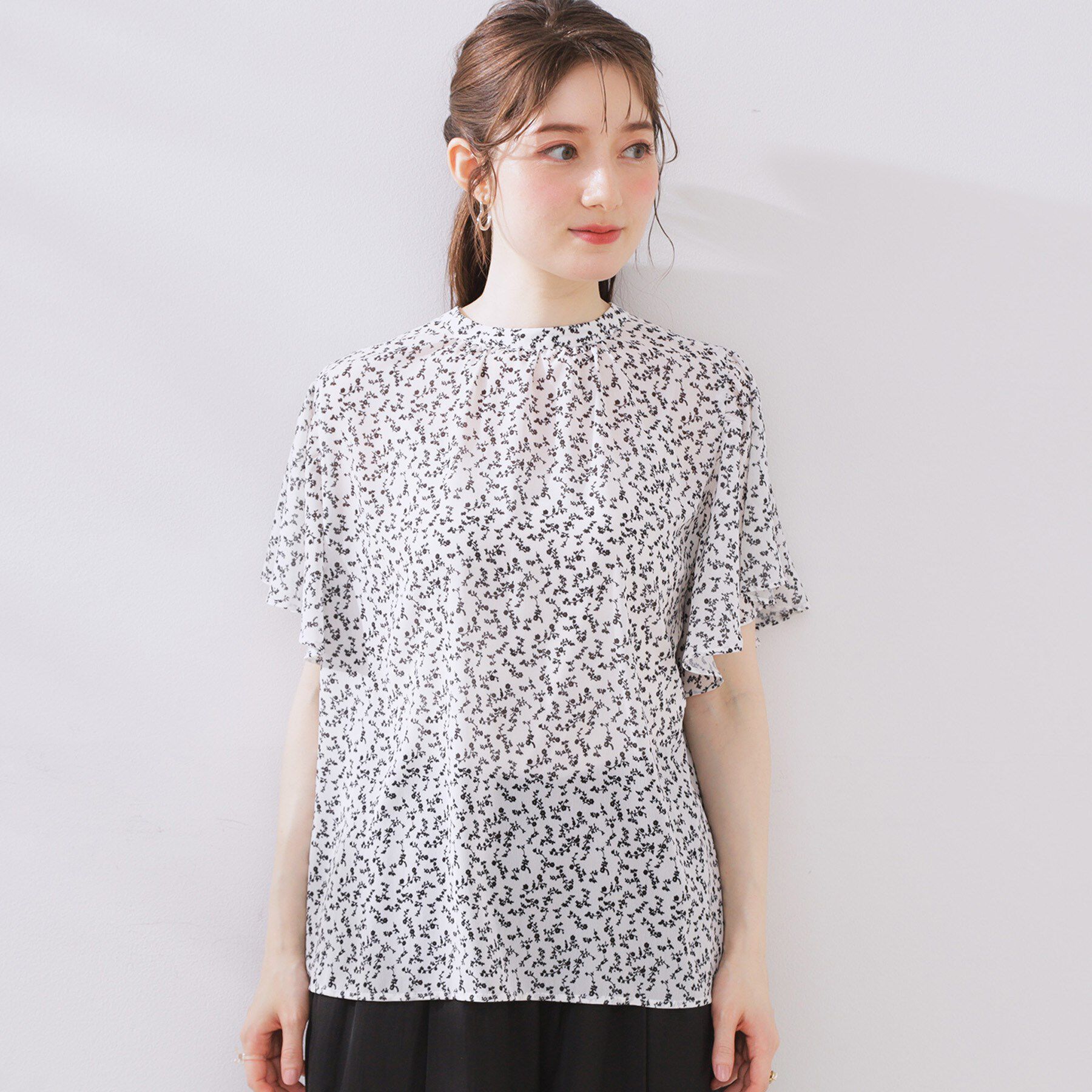 Couture broach「【キレイめ・通勤】前後2WAY楊柳フレアー袖ブラウス」|シャツ・ブラウス|