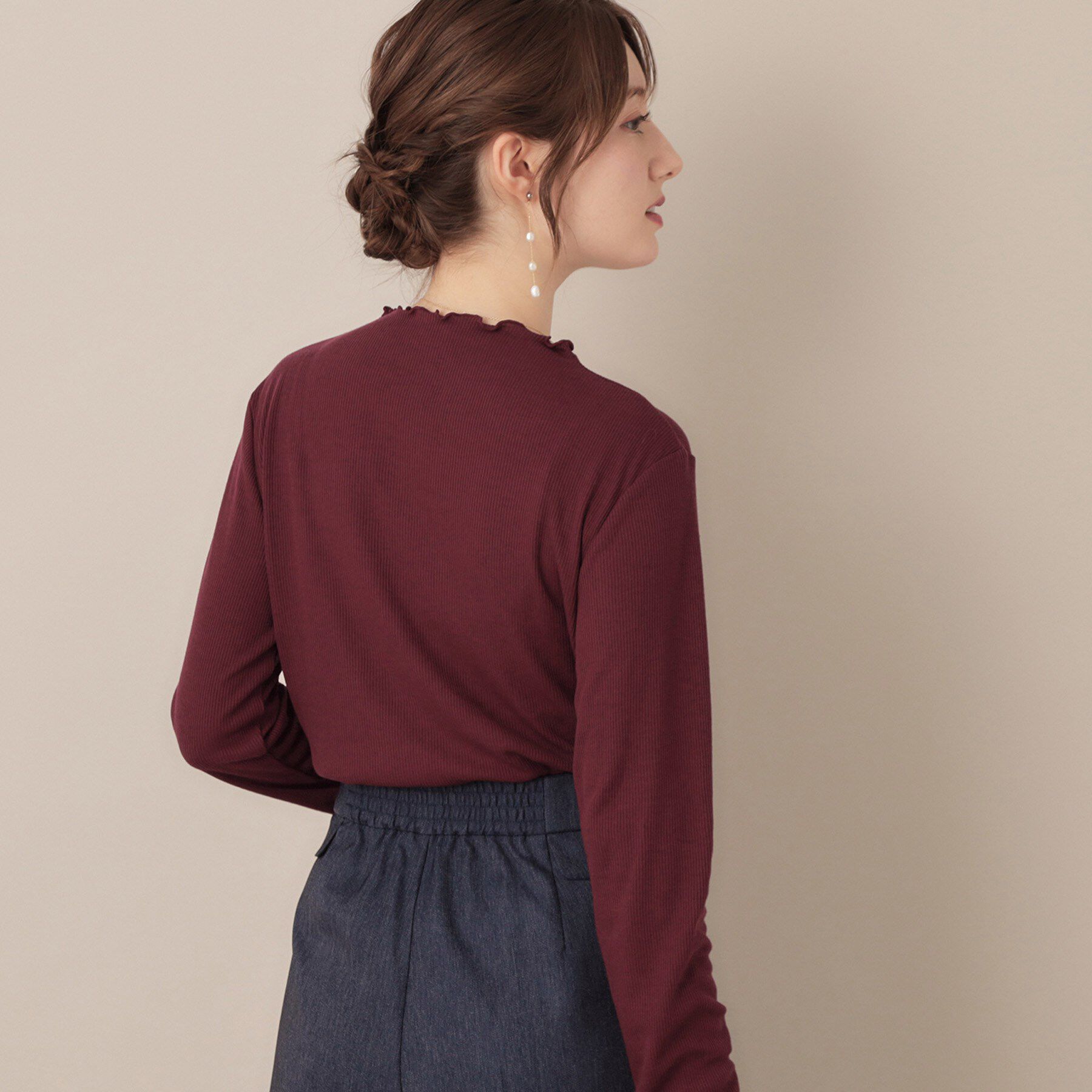 Couture broach「【ほんのりシアー・きれいめ】サステナブル テレコインナートップス」|Tシャツ・カットソー|