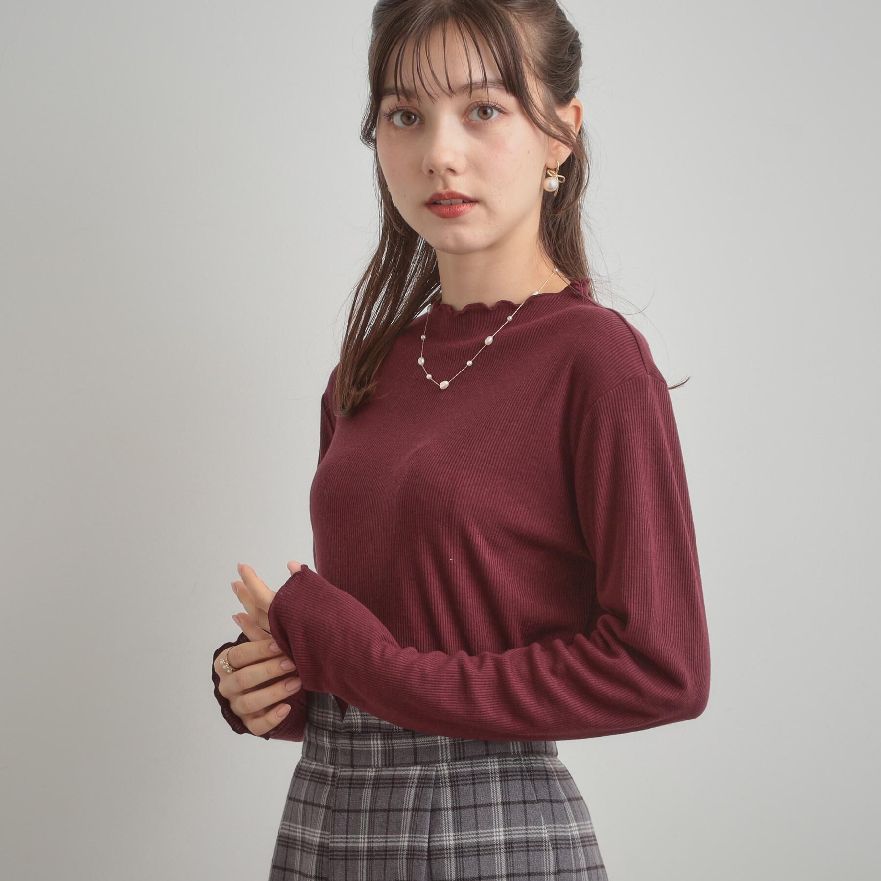 Couture broach「【ほんのりシアー・きれいめ】サステナブル テレコインナートップス」|Tシャツ・カットソー|