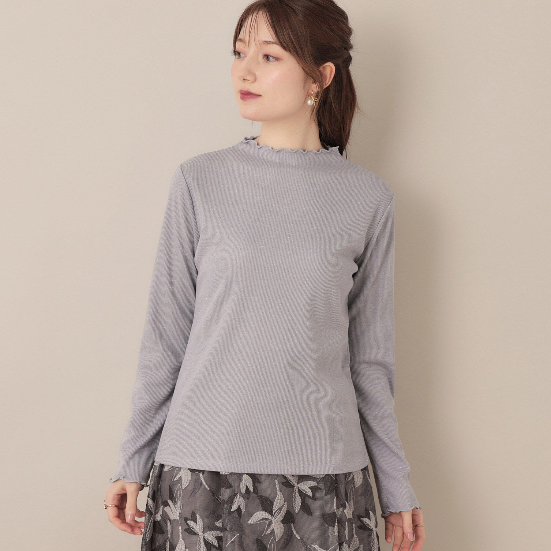 Couture broach「【ほんのりシアー・きれいめ】サステナブル テレコインナートップス」|Tシャツ・カットソー|