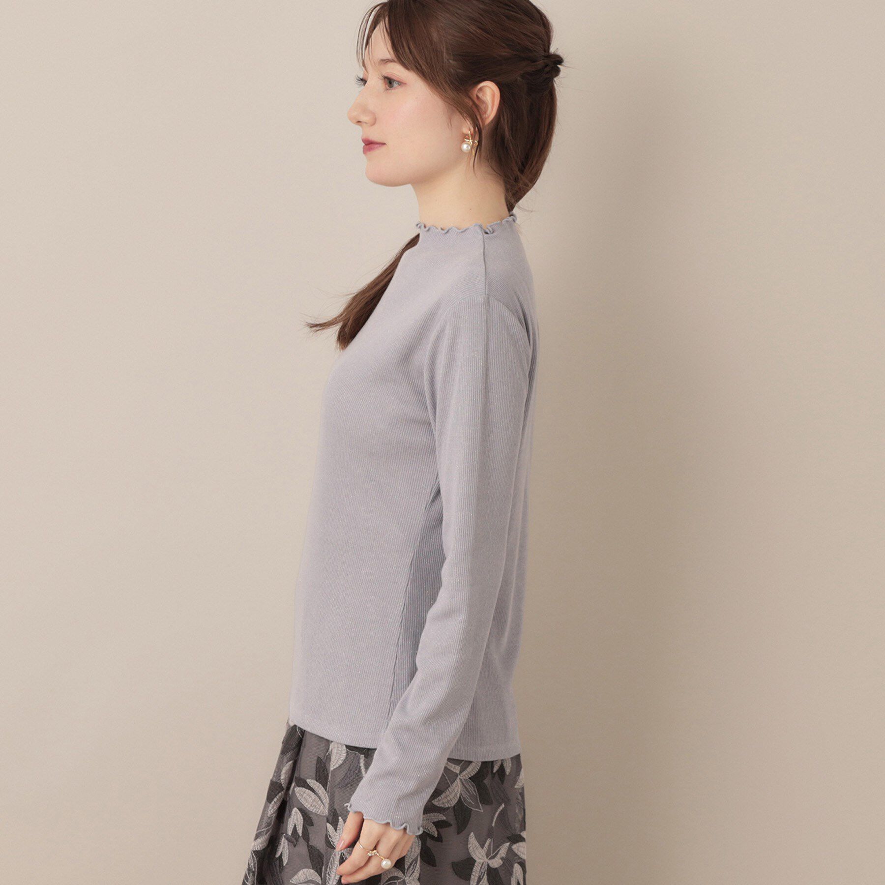 Couture broach「【ほんのりシアー・きれいめ】サステナブル テレコインナートップス」|Tシャツ・カットソー|