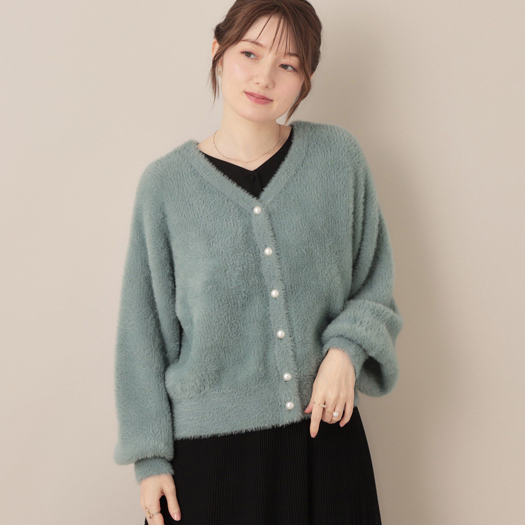 Couture broach「【ふわふわ/前後2WAY】フェザーカーディトップス」|カーディガン|