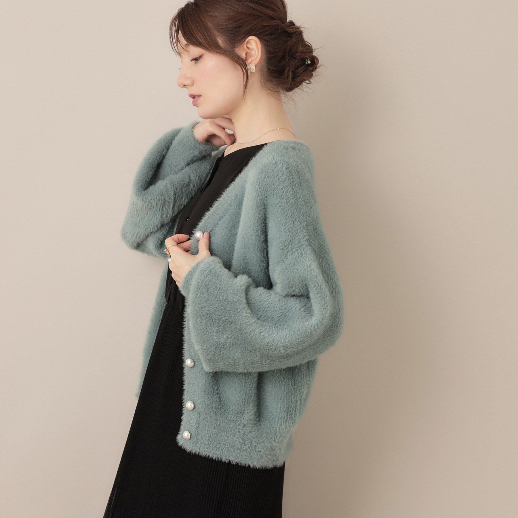 Couture broach「【ふわふわ/前後2WAY】フェザーカーディトップス」|カーディガン|