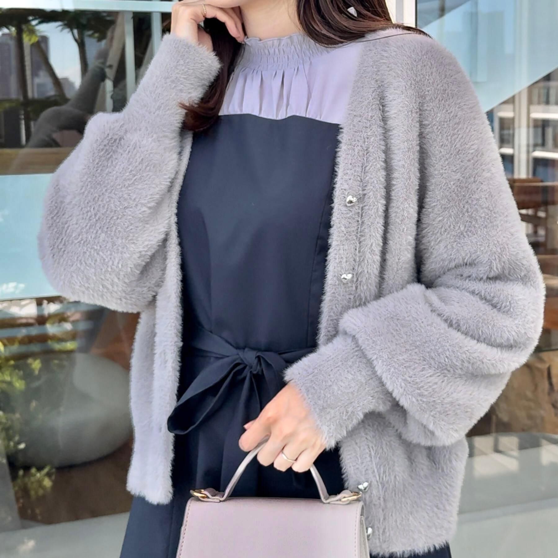 Couture broach「【ふわふわ/前後2WAY】フェザーカーディトップス」|カーディガン|