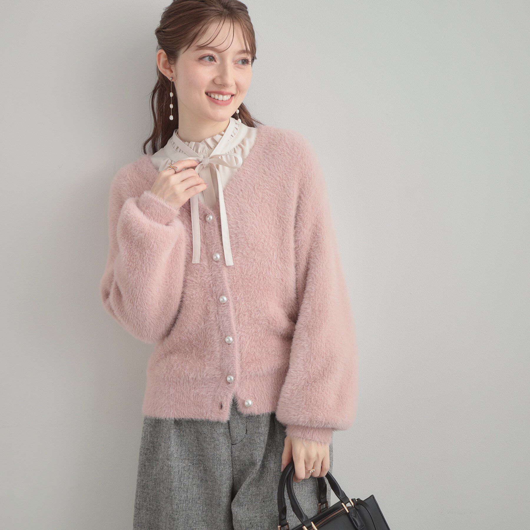 Couture broach「【ふわふわ/前後2WAY】フェザーカーディトップス」|カーディガン|