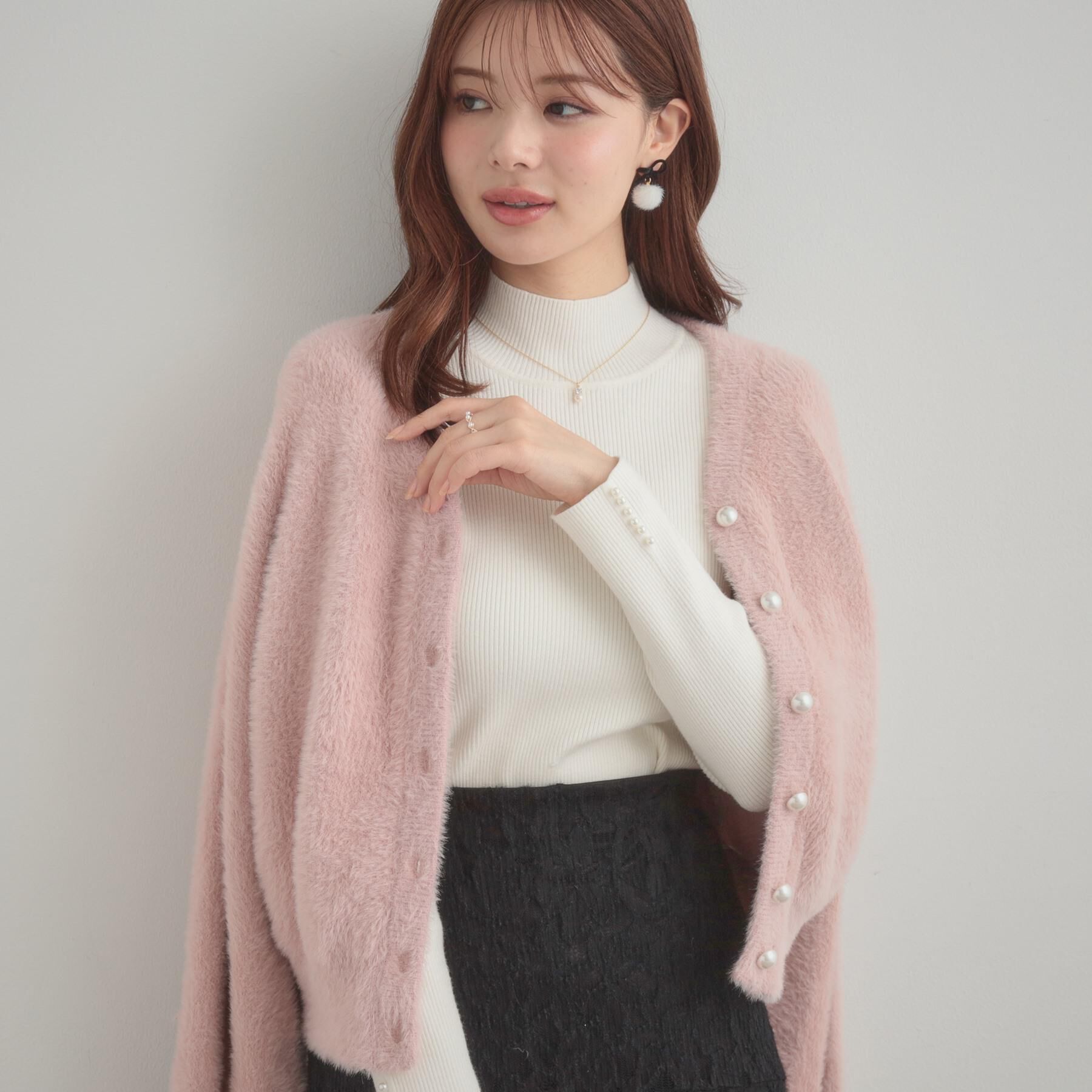 Couture broach「【ふわふわ/前後2WAY】フェザーカーディトップス」|カーディガン|