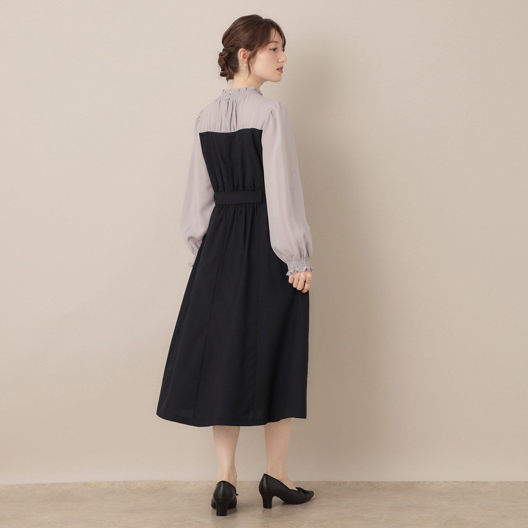 Couture broach「【レイヤード風・きれいめ・通勤】ドッキングベアワンピース」|ワンピース|