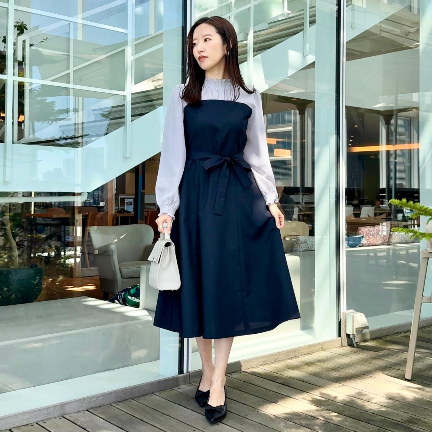 Couture broach「【レイヤード風・きれいめ・通勤】ドッキングベアワンピース」|ワンピース|