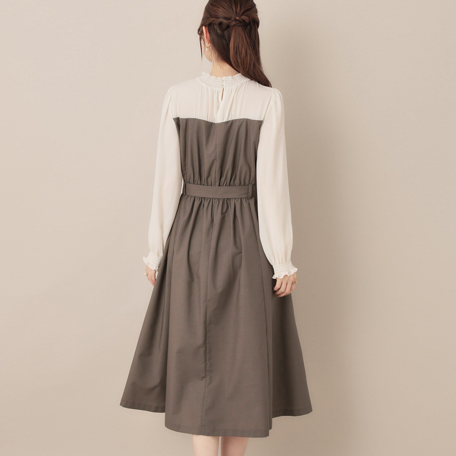 Couture broach「【レイヤード風・きれいめ・通勤】ドッキングベアワンピース」|ワンピース|