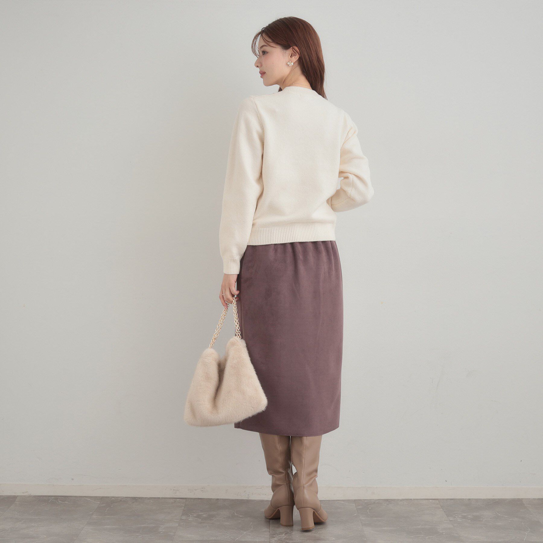 Couture broach「【きれいめ】パール調デザイン アラン柄ニット」|ニット・セーター|