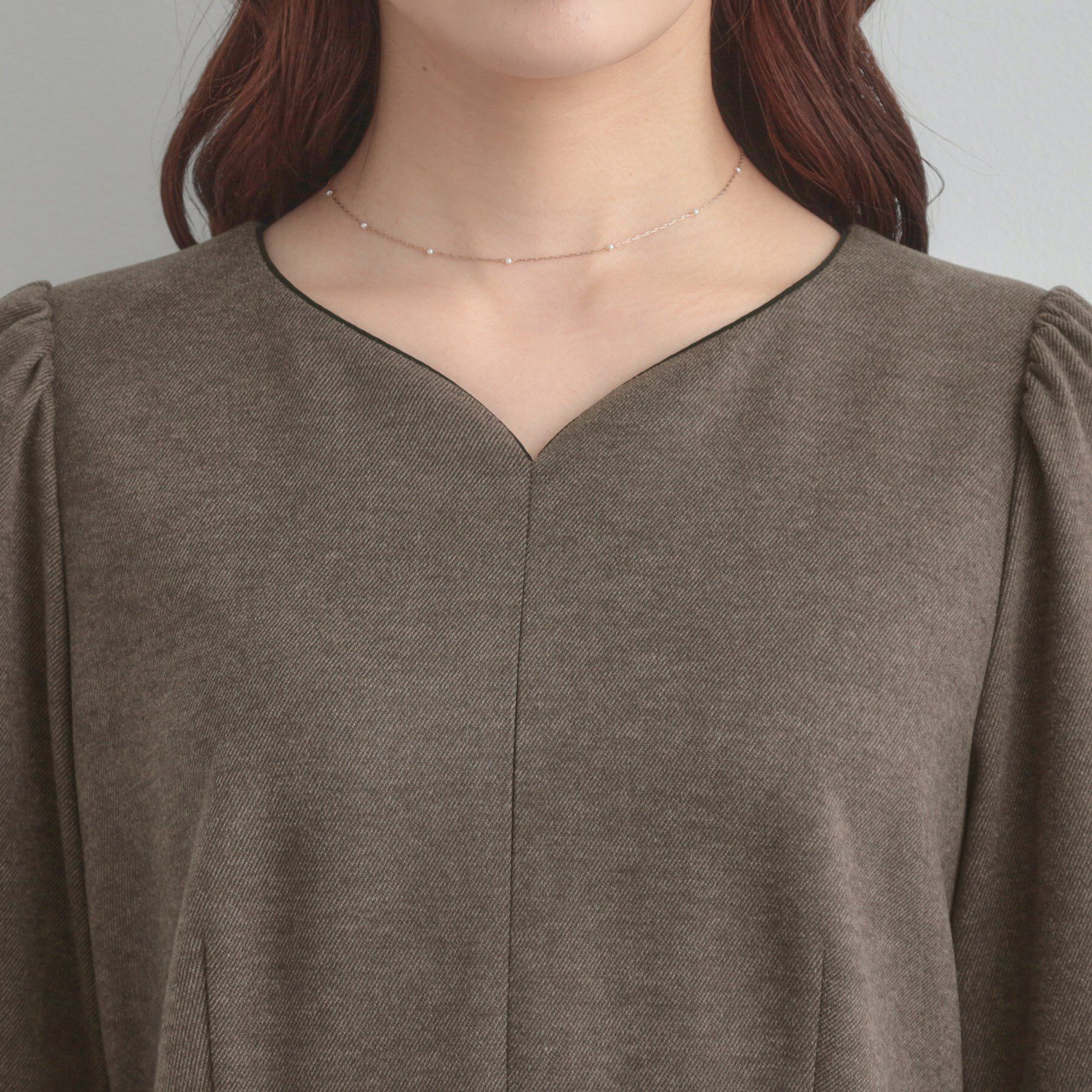 Couture broach「【通勤・起毛ポンチ】配色Aラインワンピース」|ワンピース|