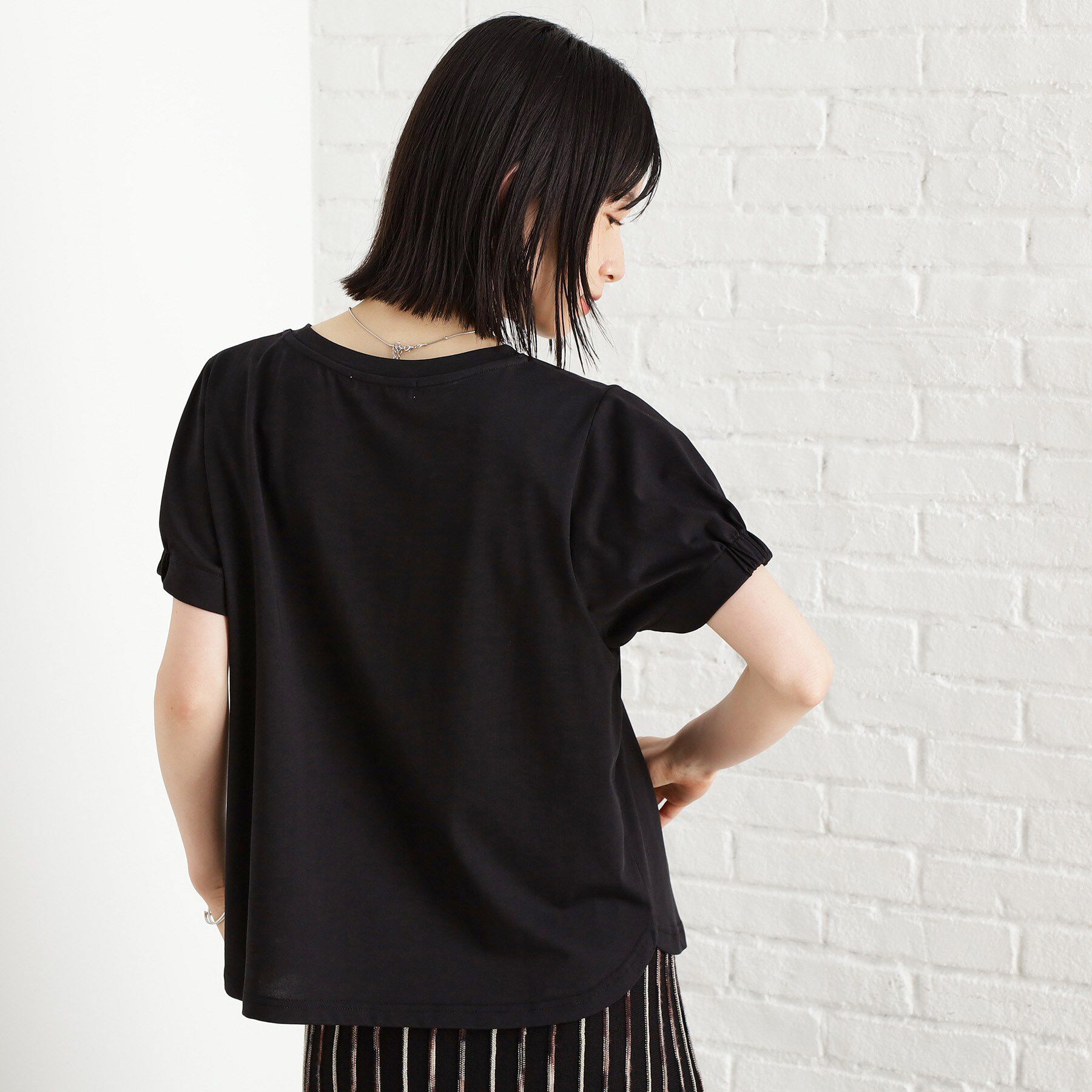 THE SHOP TK「袖タックTシャツ【接触冷感/毛玉になりにくい/UV】」|Tシャツ・カットソー|