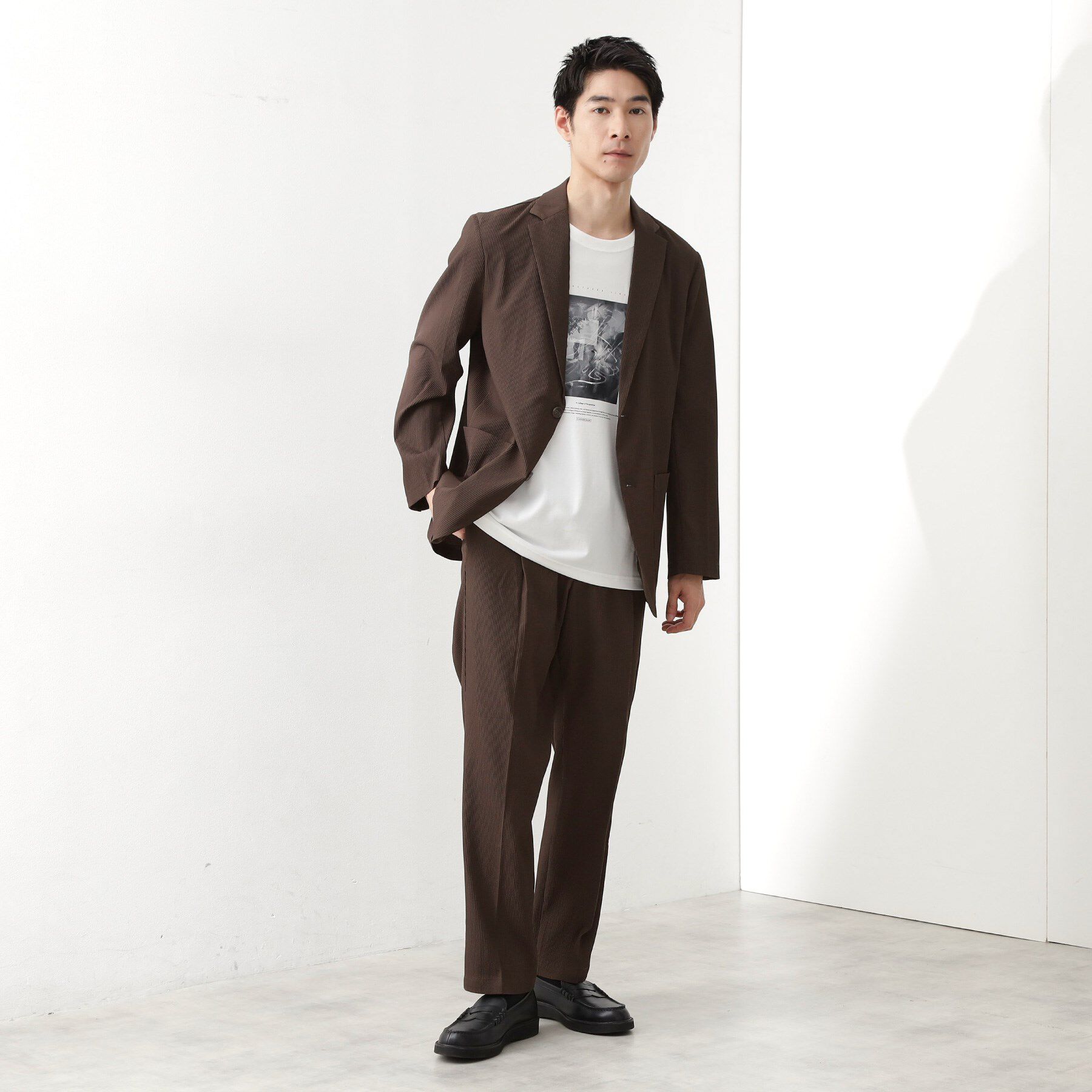 THE SHOP TK「【Begin/ビギン10月号掲載】楊柳スマートジャケット　軽量/洗濯機OK/セットアップ可」|テーラードジャケット|