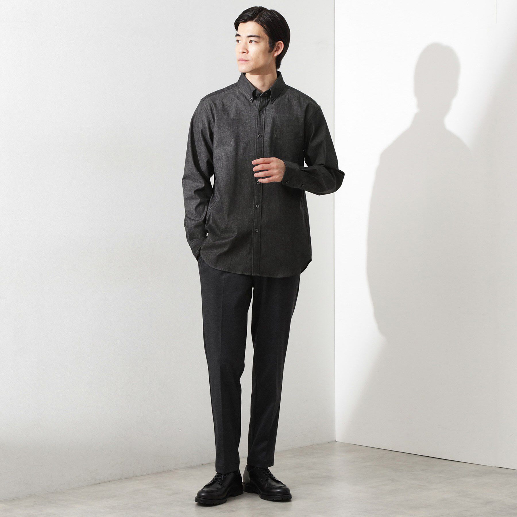 THE SHOP TK「エバーデニムシャツ【色落ちしにくい/洗濯機OK】」|シャツ・ブラウス|