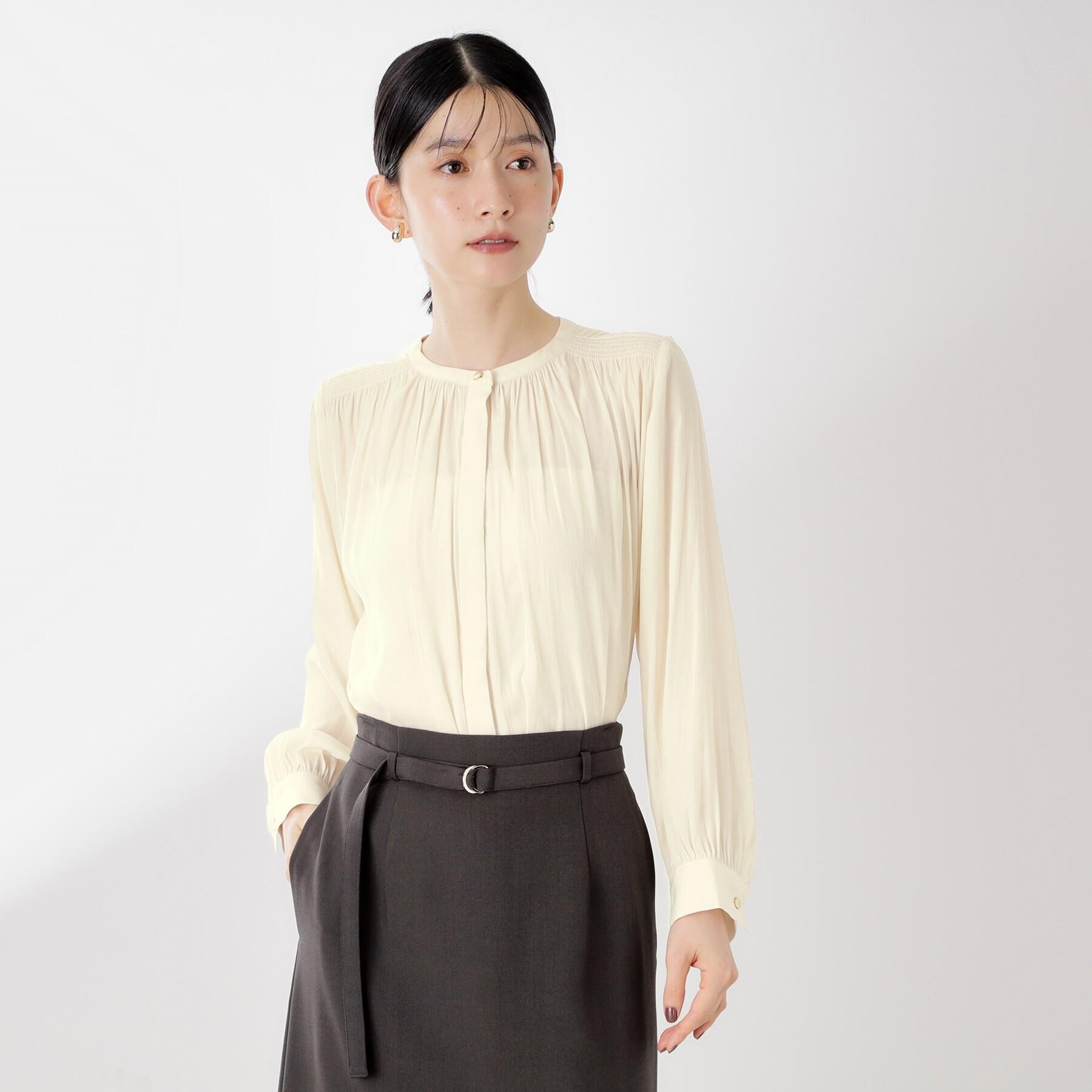 THE SHOP TK「ヴィンテージサテンギャザーシャツ」|シャツ・ブラウス|