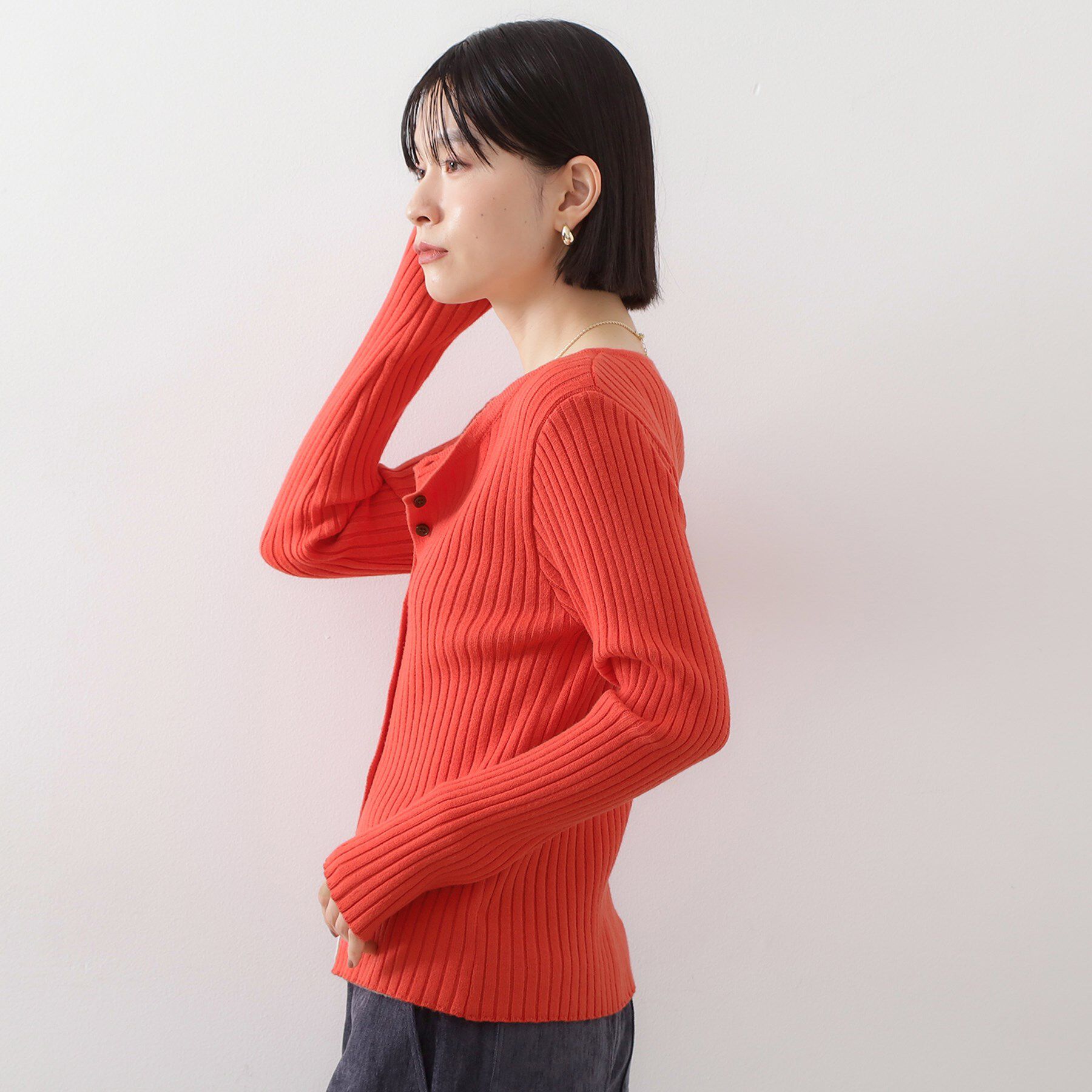 THE SHOP TK「【アンチピリング/静電気防止/洗える】ヘンリーレイヤードニット」|ニット・セーター|