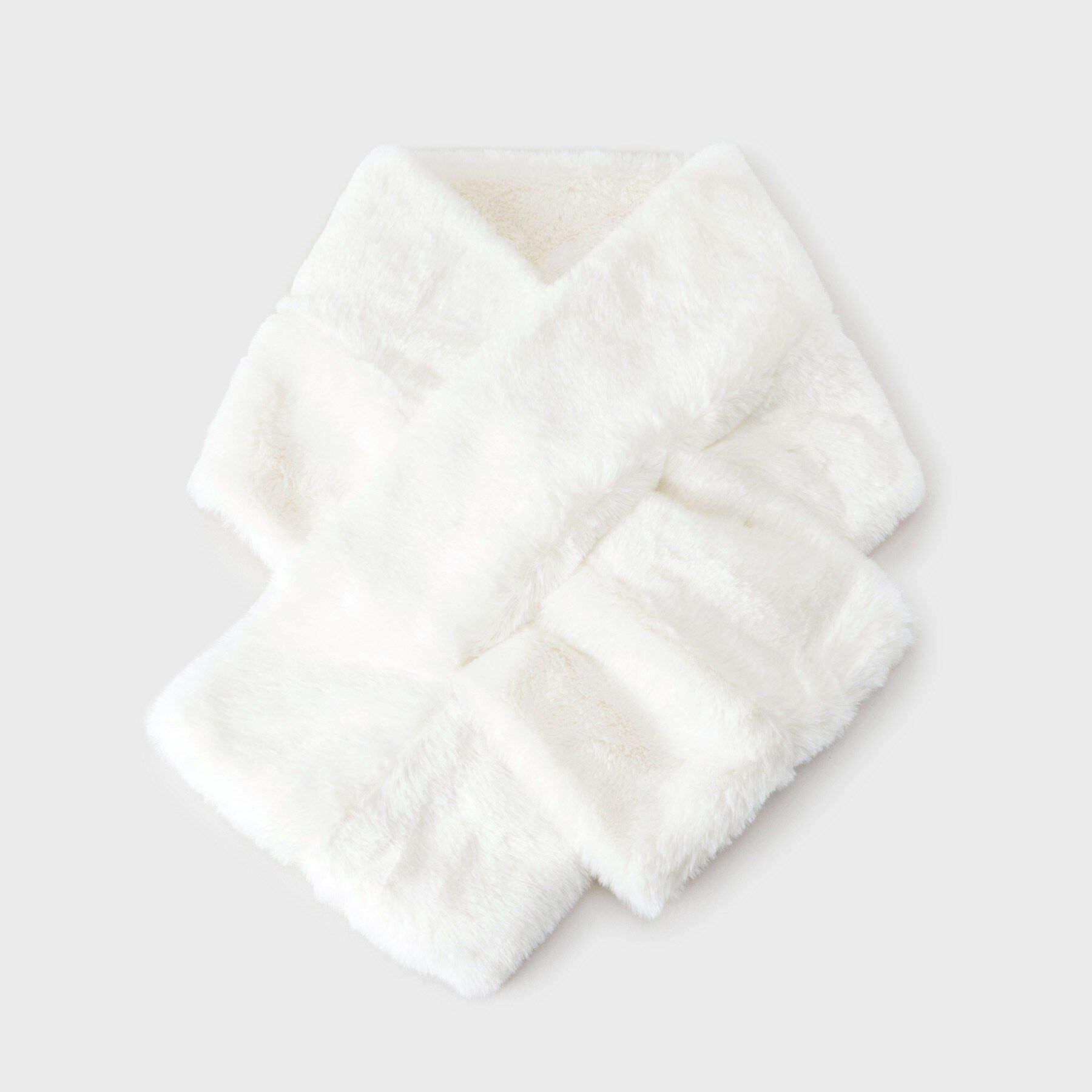 THE SHOP TK「フェイクファーティペット」|ストール|オフホワイト(003