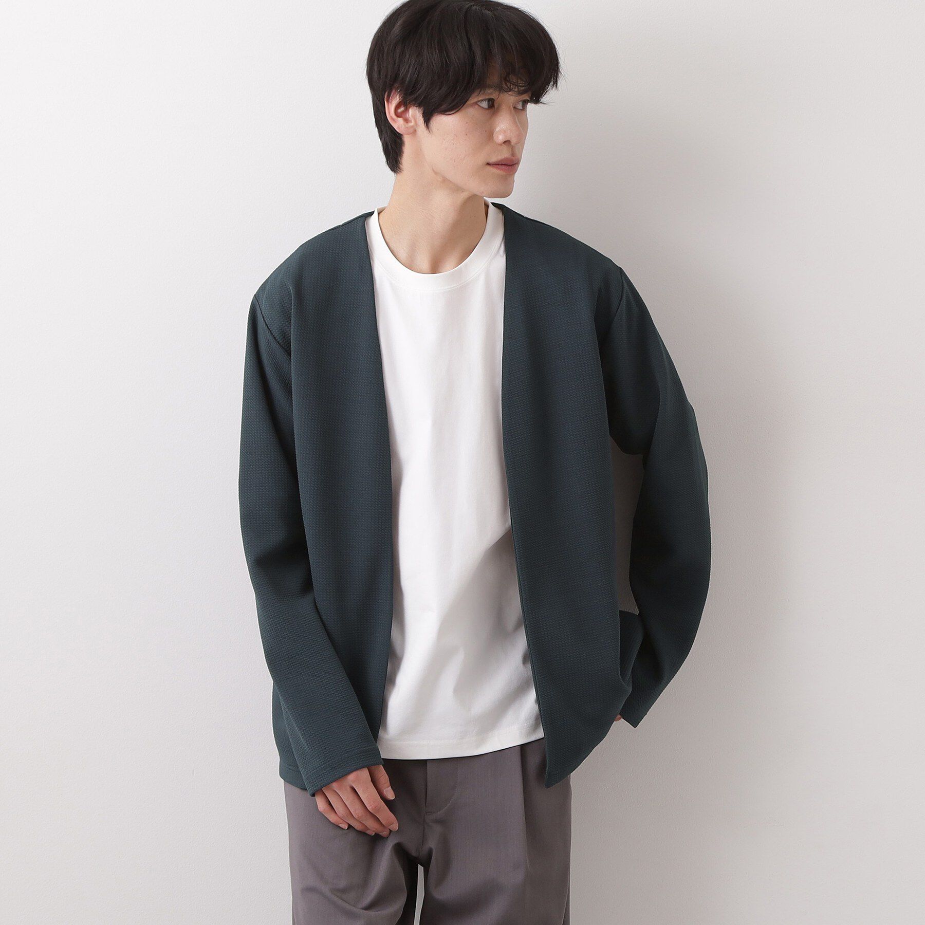 THE SHOP TK「【2点セット】カーディガン＋半袖Tシャツ 洗濯機OK」|カーディガン|